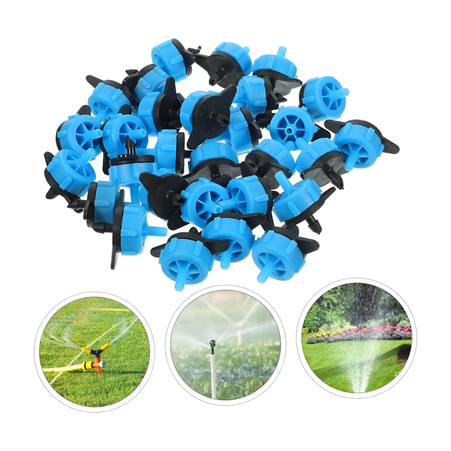 Pack 100 Goteros Autocompensado 4 LT 3,9x3,9x3,3 CM Azul-3