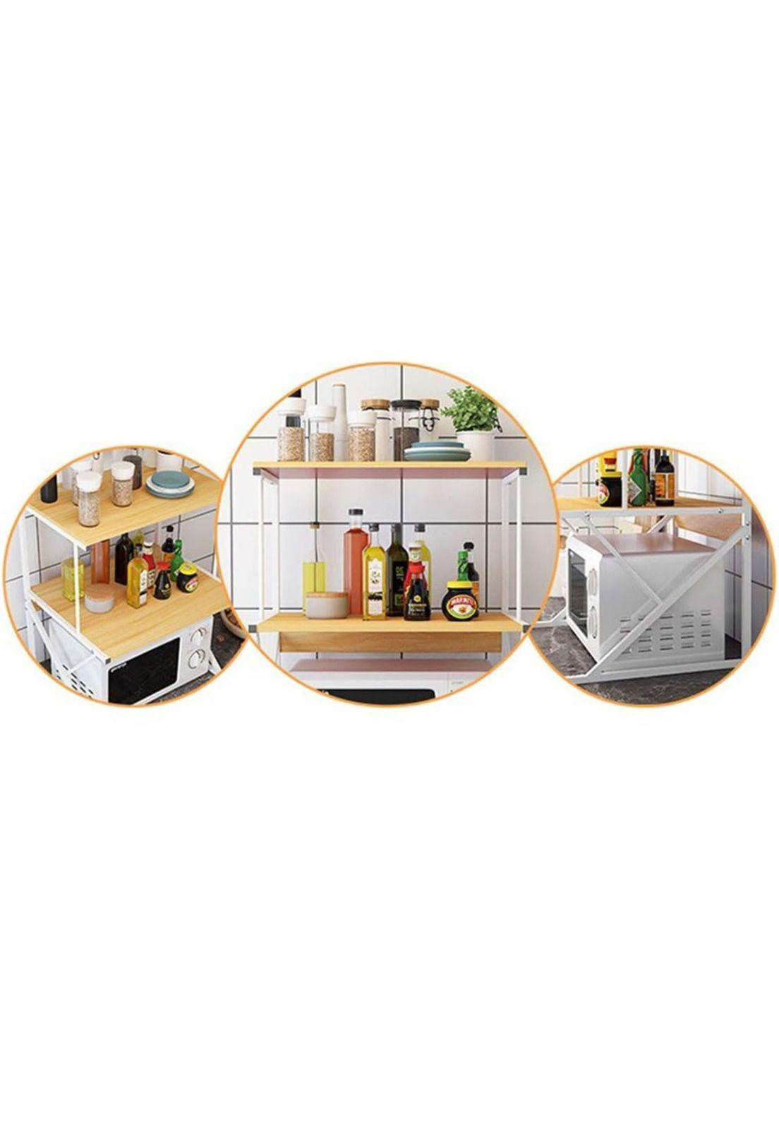 Estante Rack Cocina Microondas Organizador Blanco 64x54x37 CM-3