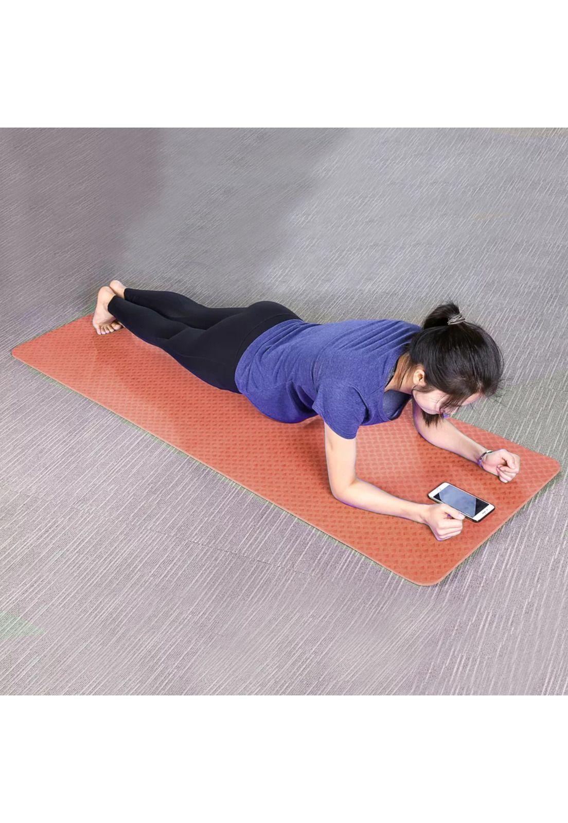Mat Alfombrilla Yoga Pilates Ejercicio 8 MM Rojo-5
