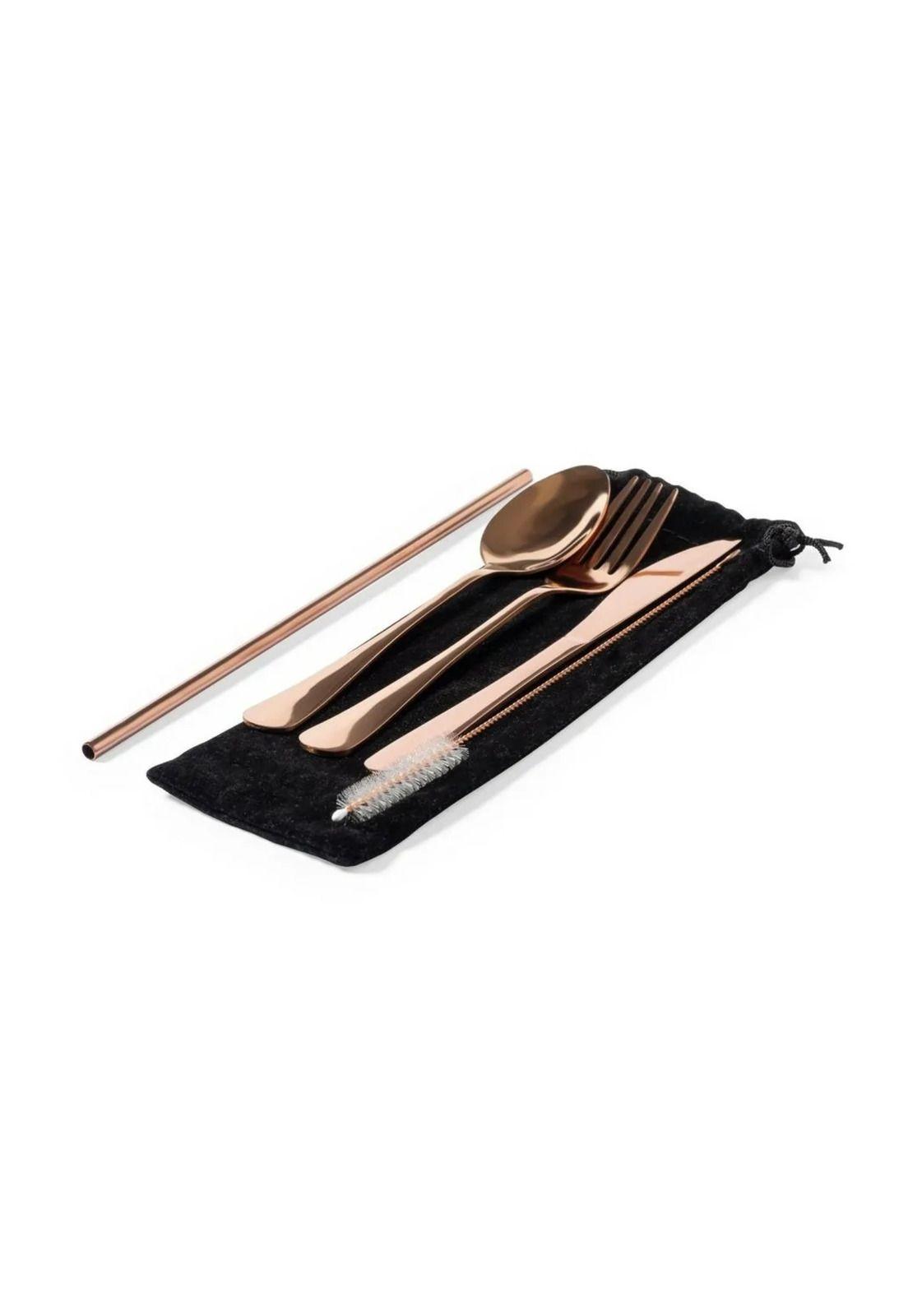Set 5 Cubiertos Acero Inoxidable Malesh Cobre-1