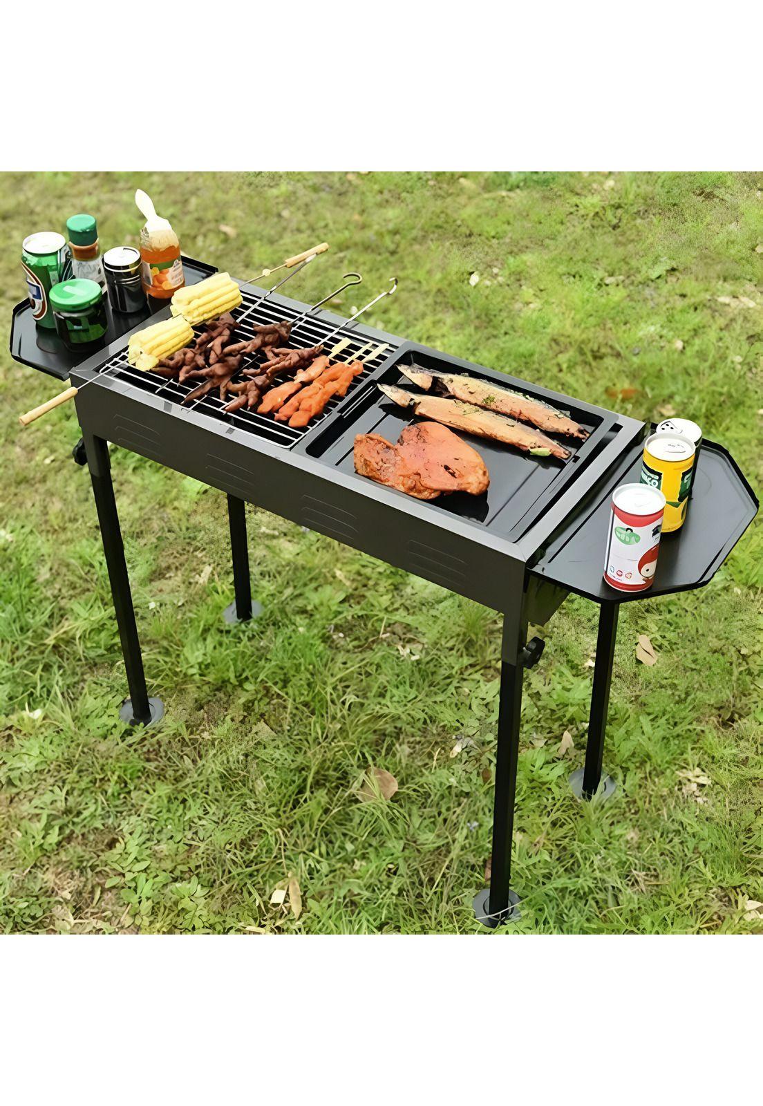 Parrilla Portátil Plegable Asado Negro-2