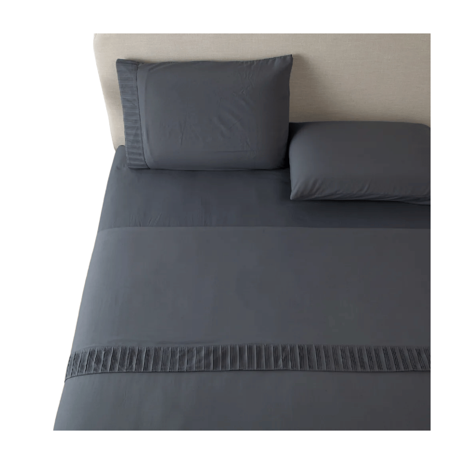 Sabanas Colchón Super King Microfibra 300 Hilos Gris Oscuro-0