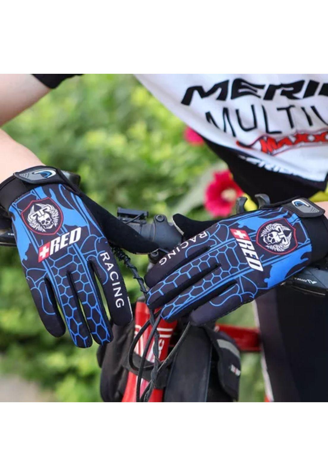 Guante Moto Bicicleta Azul Touch-4