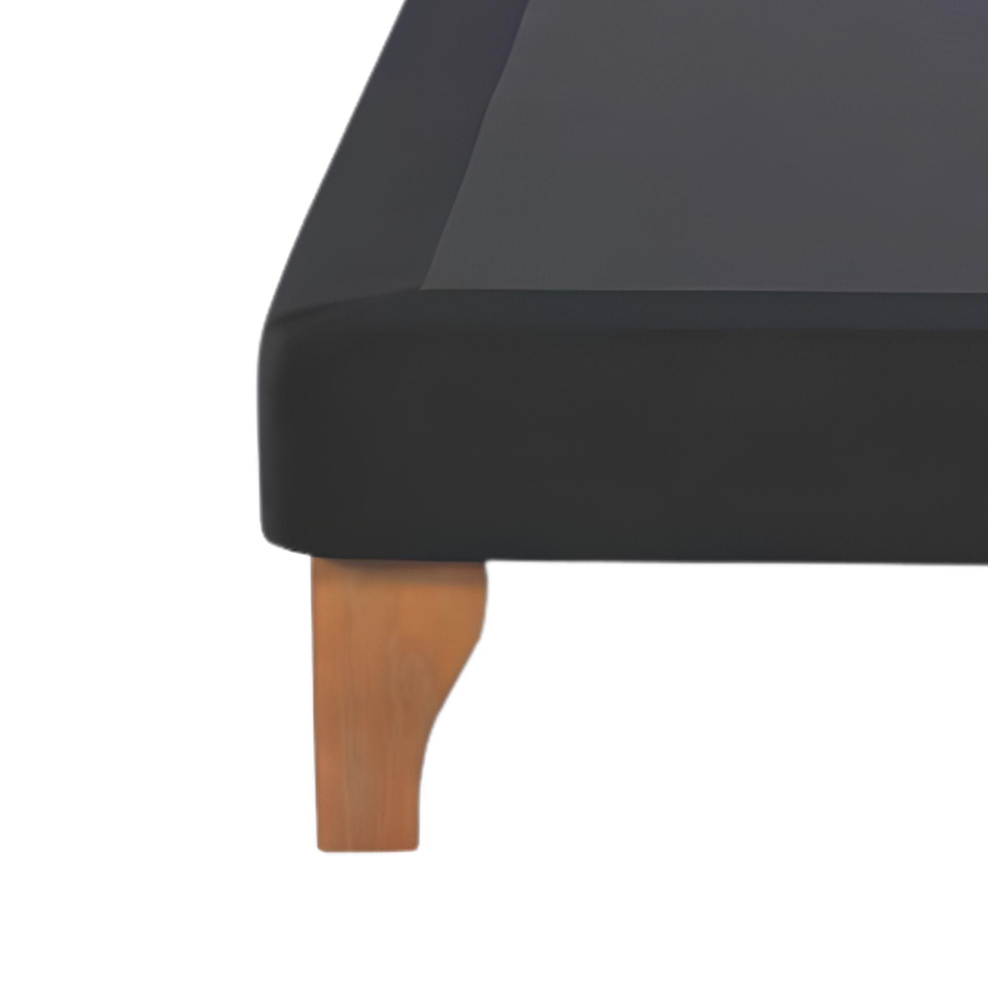 Base Elegante Cama Europea 1.5 Plaza 105x200 CM Gris Oscuro Felpa-3