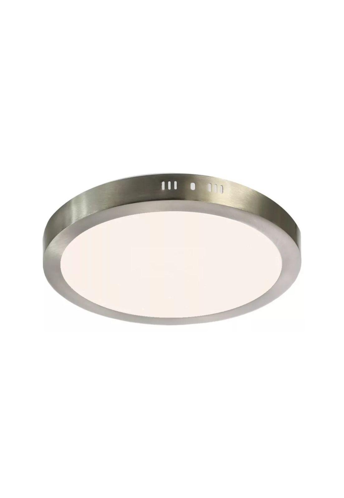 Foco Panel Led Plafón Sobrepuesto Redondo Luz Neutra 220v 4000°K Níquel Blanco 30 CM-0