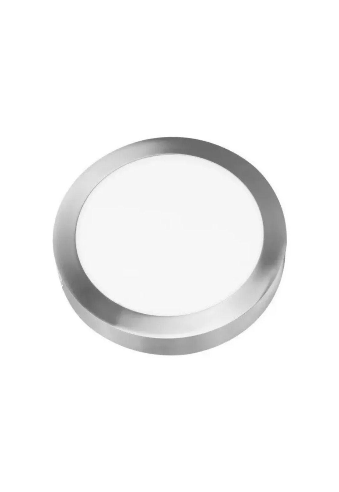 Foco Panel Led Plafón Sobrepuesto Redondo Luz Neutra 220v 4000°K Níquel Blanco 30 CM-1