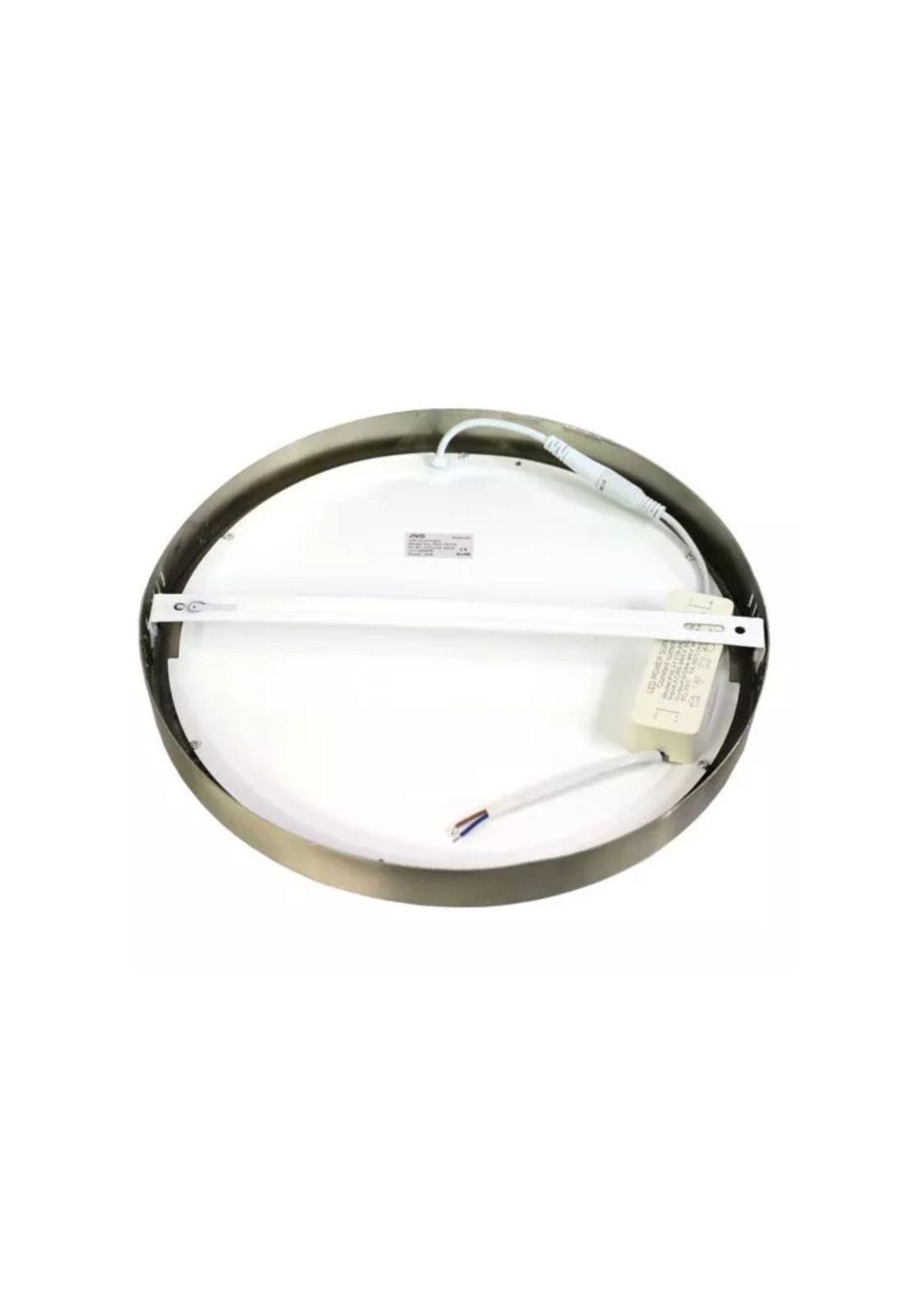 Foco Panel Led Plafón Sobrepuesto Redondo Luz Neutra 220v 4000°K Níquel Blanco 30 CM-2