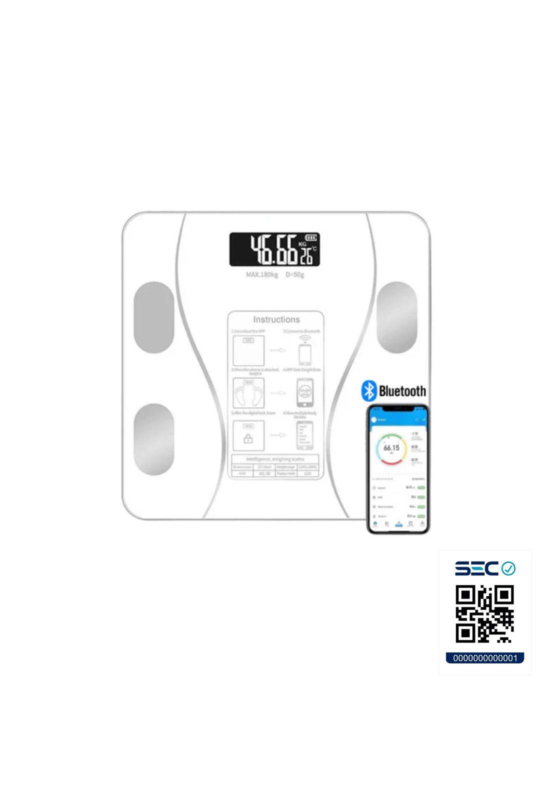 Pesa Balanza Electrónica Bluetooth 27 CM Blanco-4