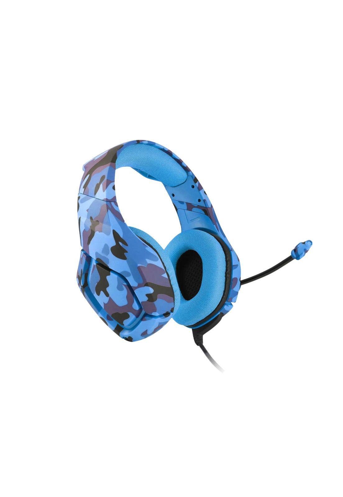 Audífonos Gamer Alámbrico Camuflaje Azul-2