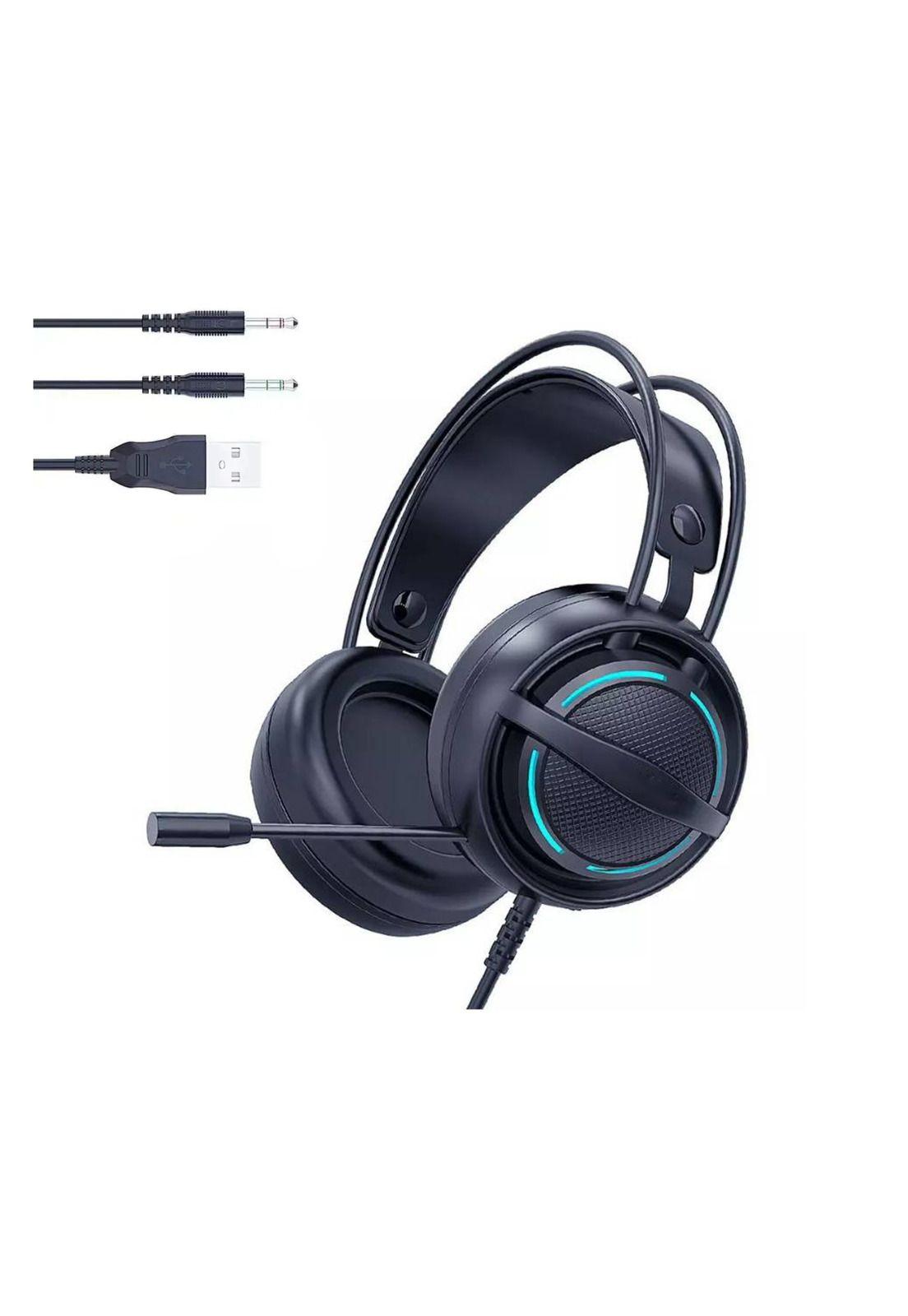 Audífonos Gamer 7.1 Micrófono Luz LED Multi Conexión-2