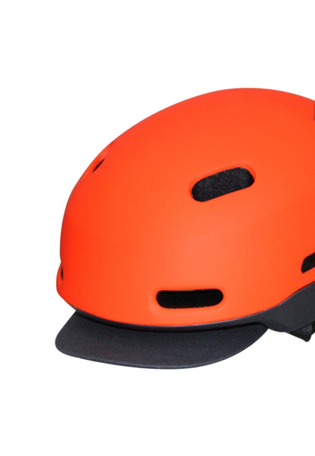 Casco Bicicleta City Visera Profesional L Naranjo-3