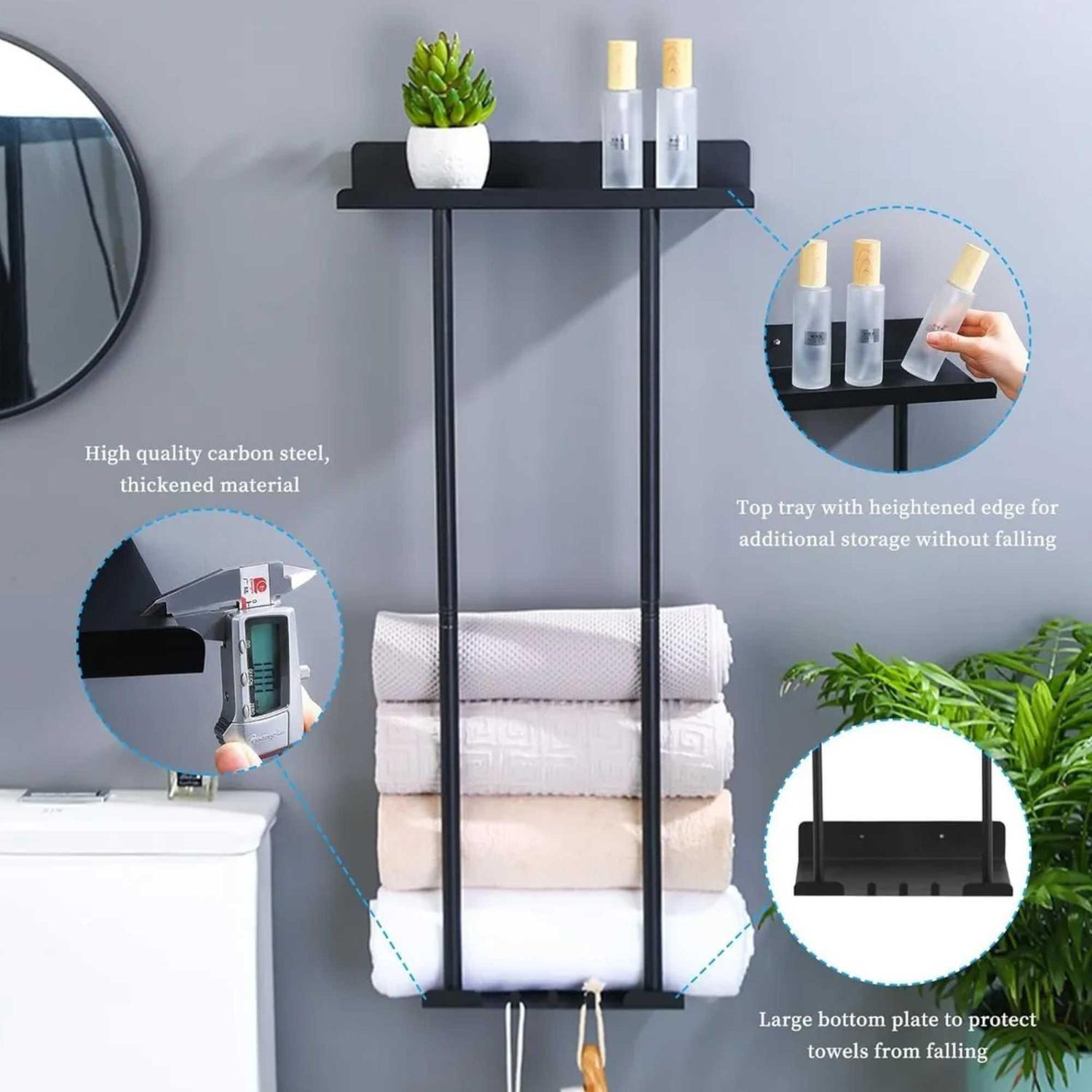 Colgador 8 Toallas Acero Inoxidable 30x16x38 CM-4