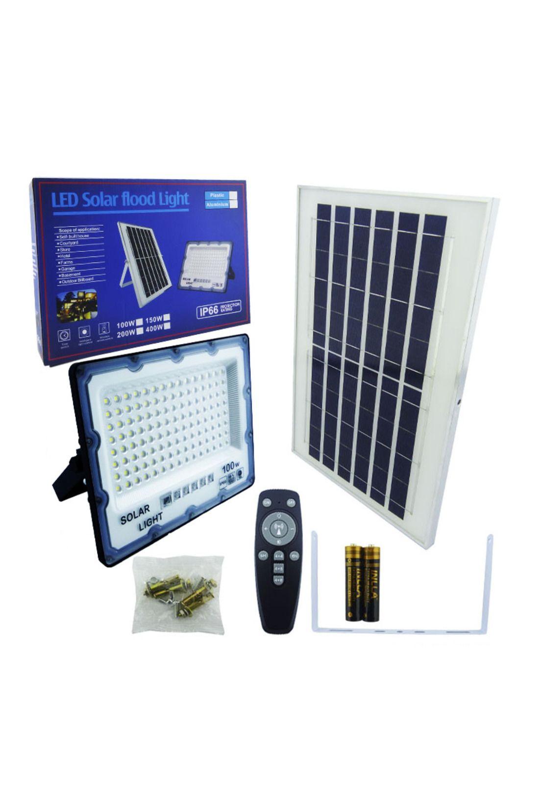 Proyector LED 100 Watt Panel Solar 120 LED Control Remoto-2