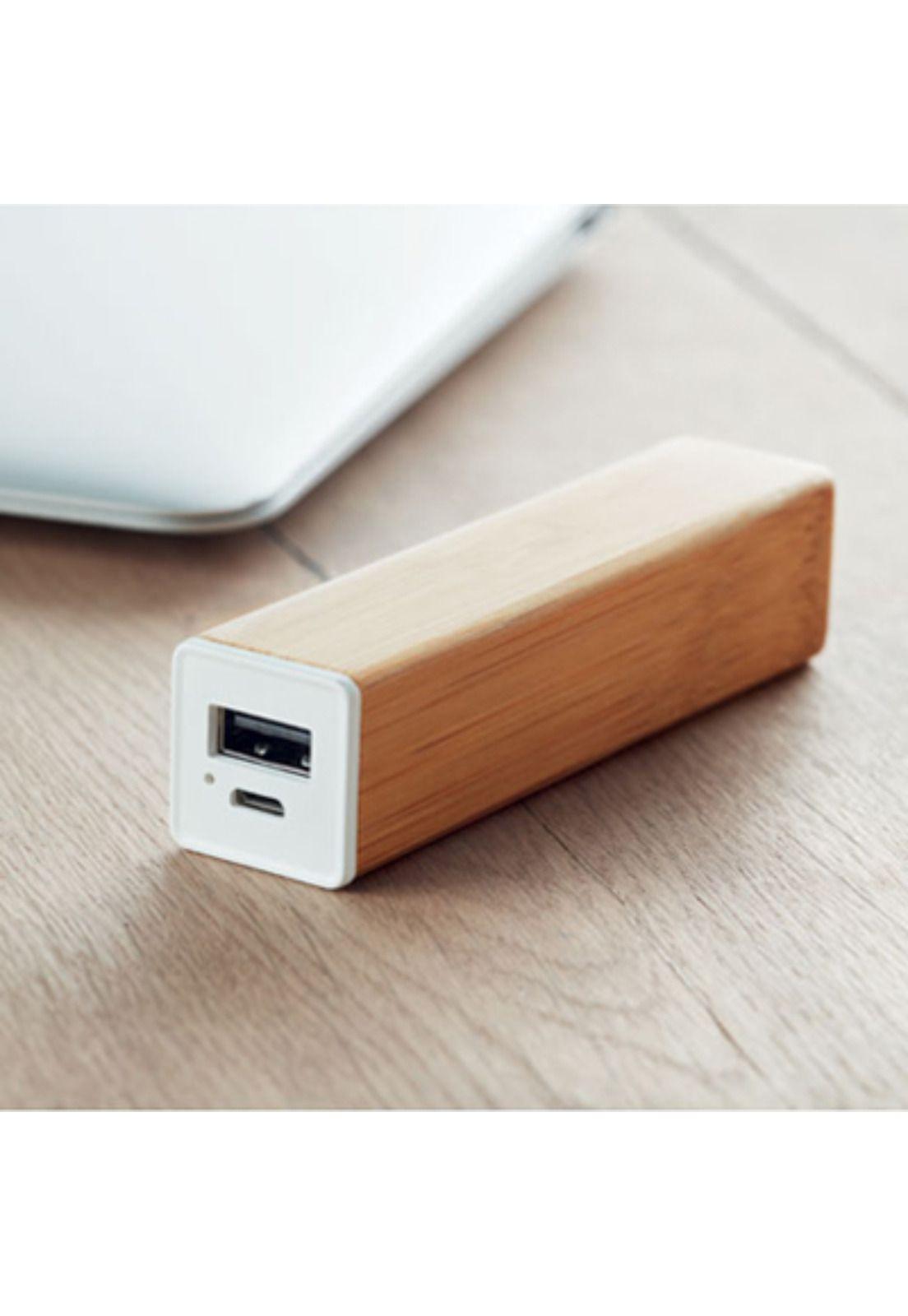 Power Bank Batería Externa Bambú USB/micro USB-4