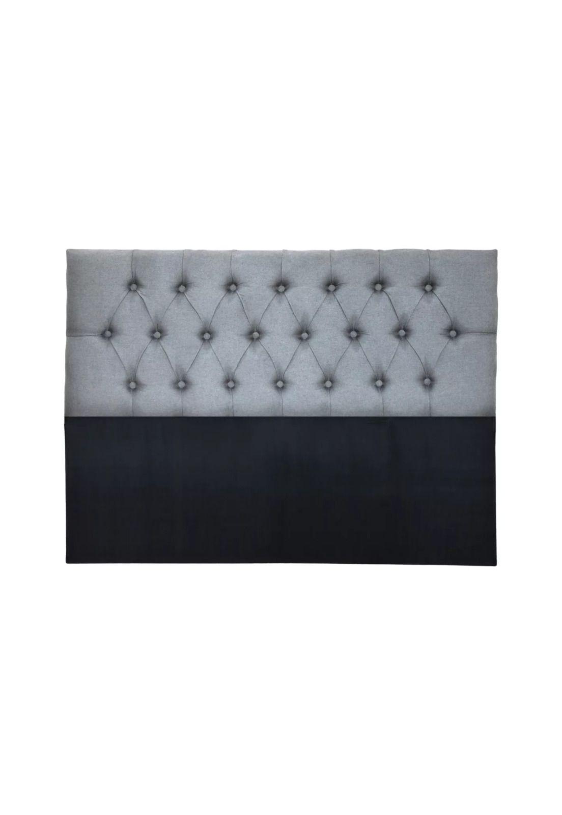 Respaldo King Piso Capitone Premiun 180x140 CM Gris Claro Lino-0