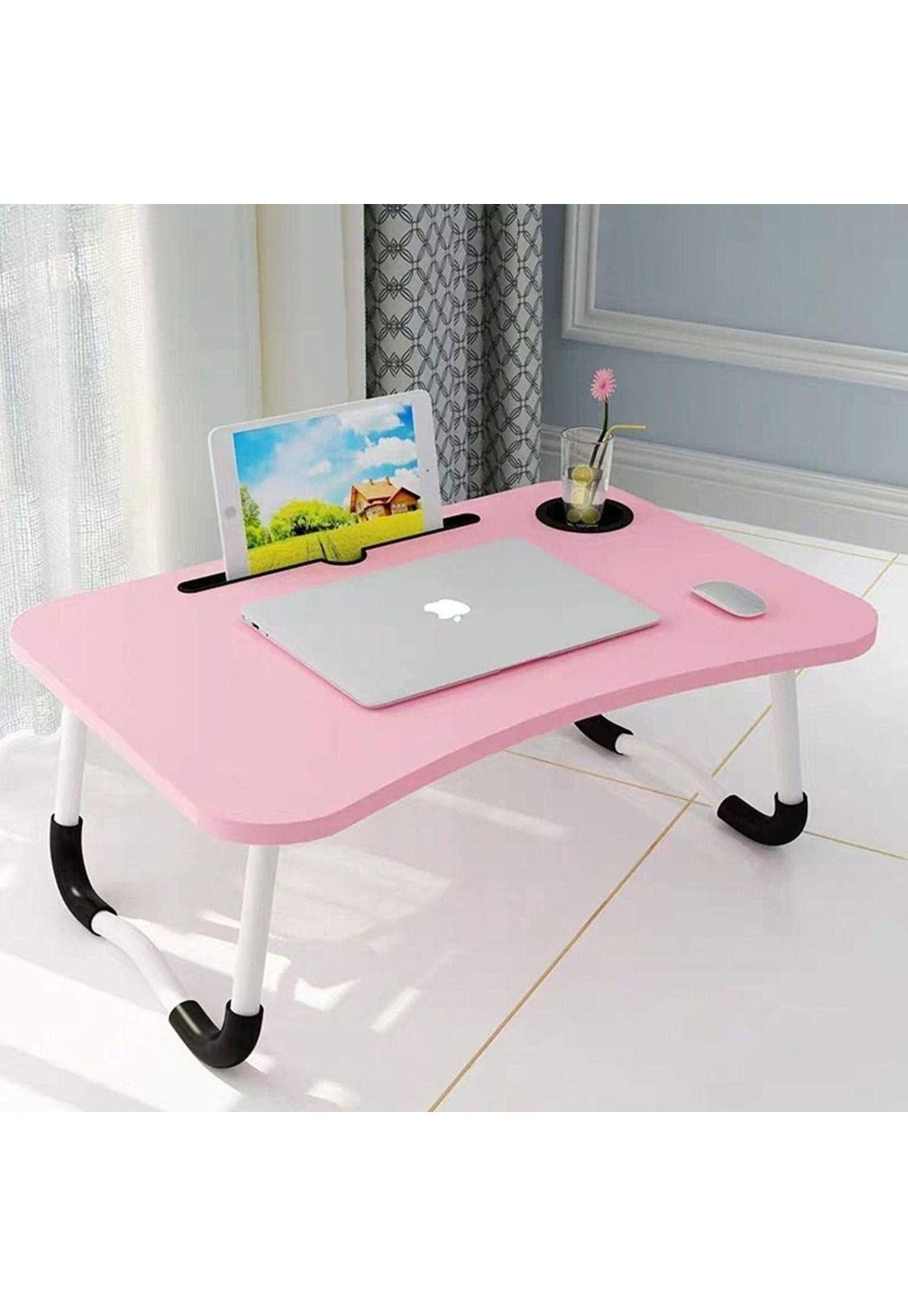 Bandeja Mesa Madera Notebook Posa Vaso Rosada-4