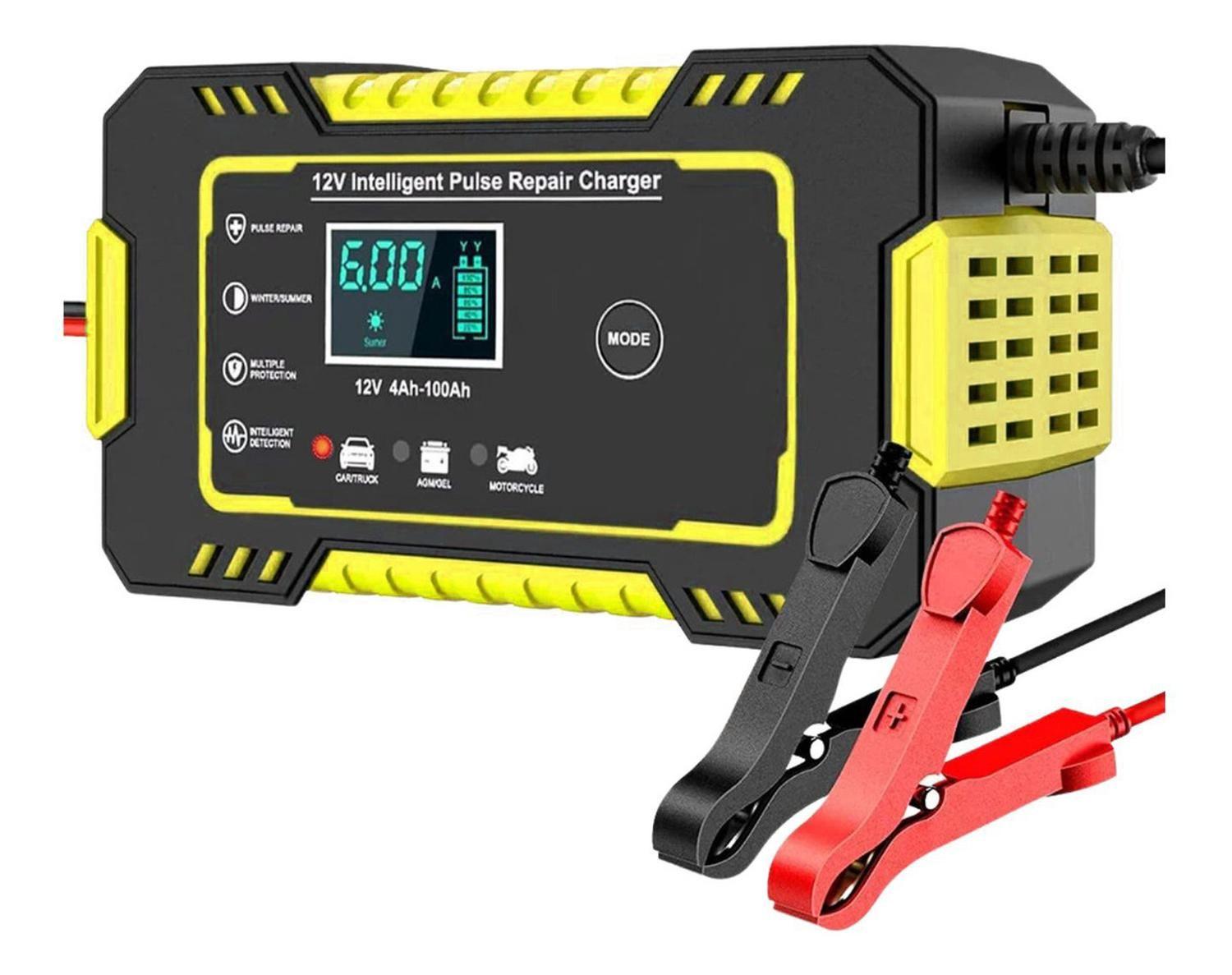 Cargador Batería Automóvil 6 AMP Monitor Carga Inteligente 12 V Amarillo-0