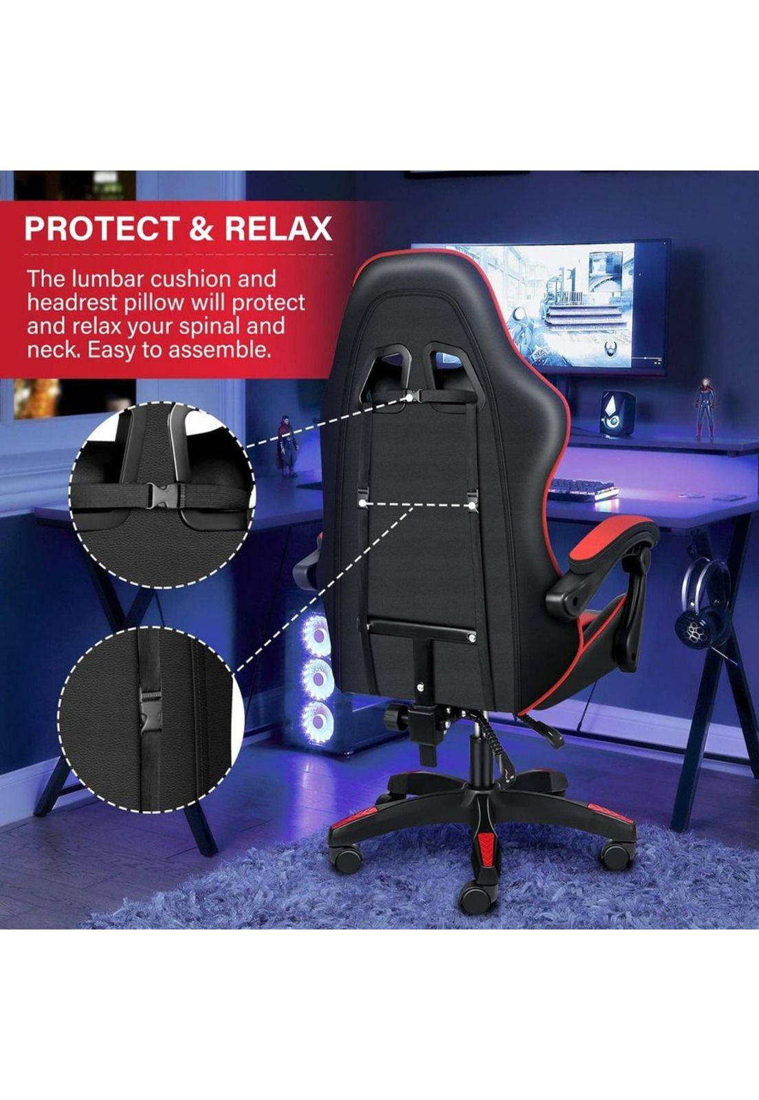 Silla Gamer Profesional Oficina Roja-5