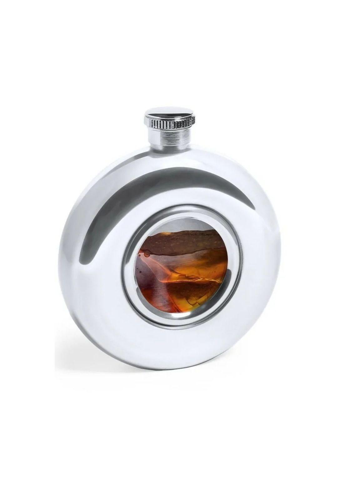Botella Petaca Licor Acero Inoxidable Diseño Circular Maister 150 ML-3