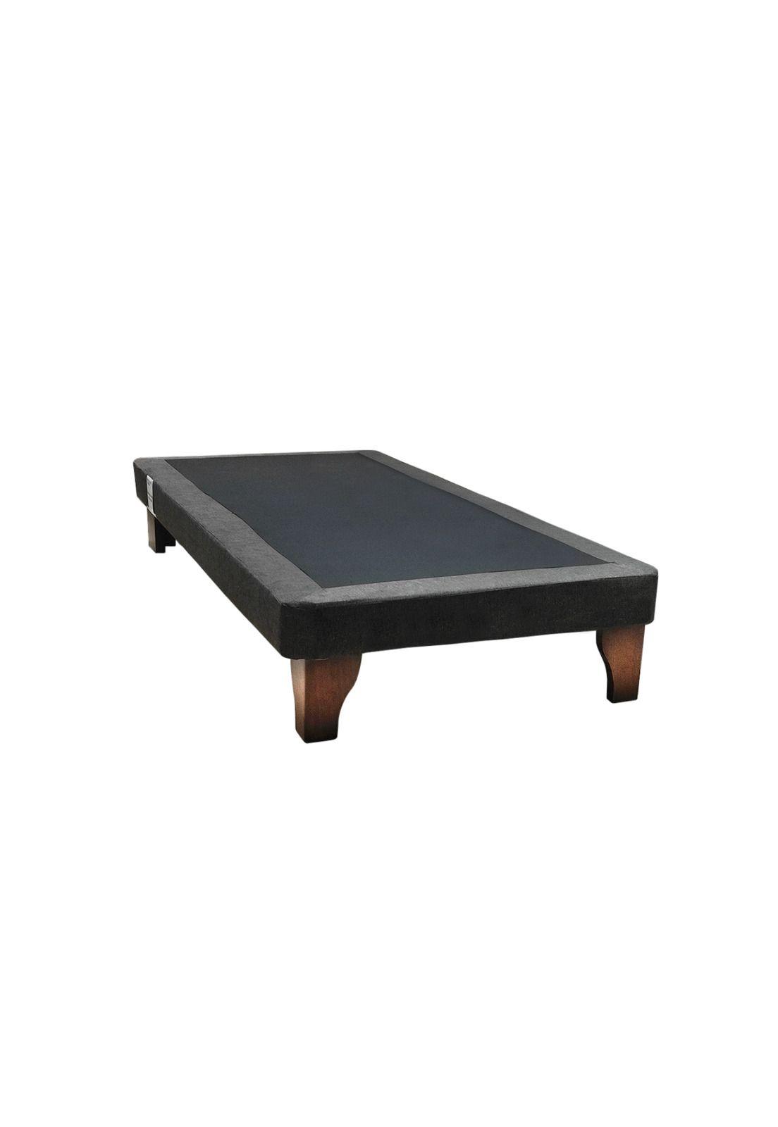 Base Cama Europea 1 Plaza 90x200 CM Negro Lino-2