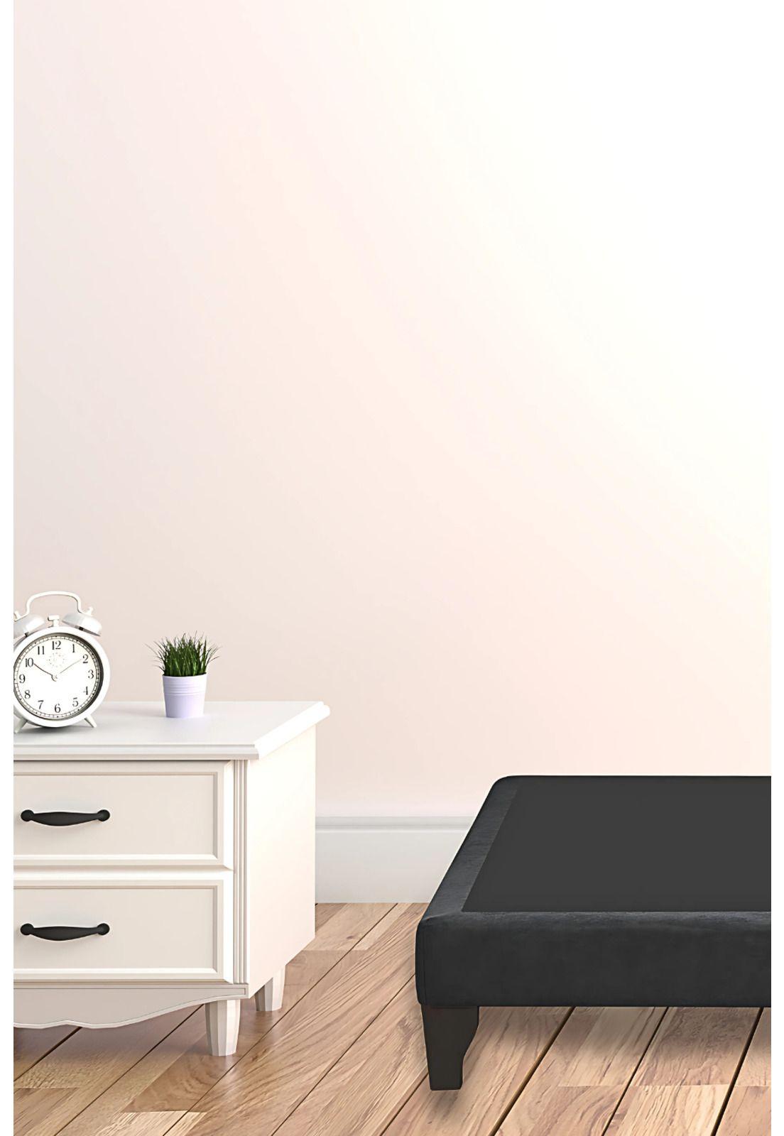 Base Cama Europea 1 Plaza 90x200 CM Negro Lino-4