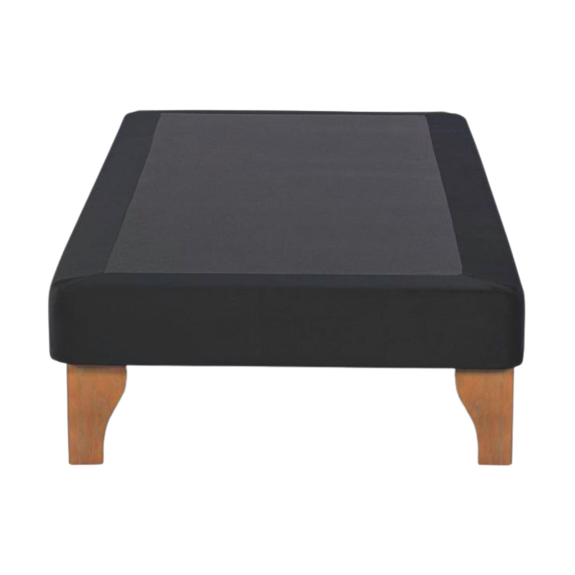 Base Cama Europea 1 Plaza 90x200 CM Negro Lino-2