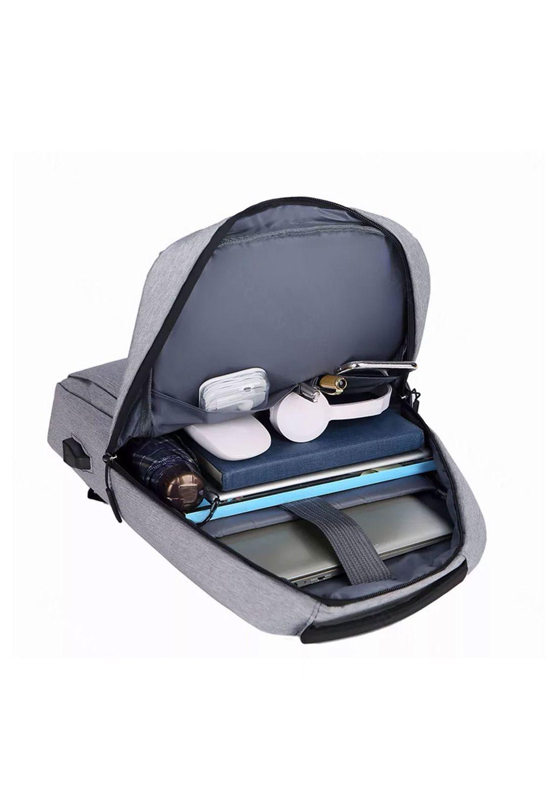 Mochila Notebook Impermeable Puerto USB 20-35 LT Gris-2