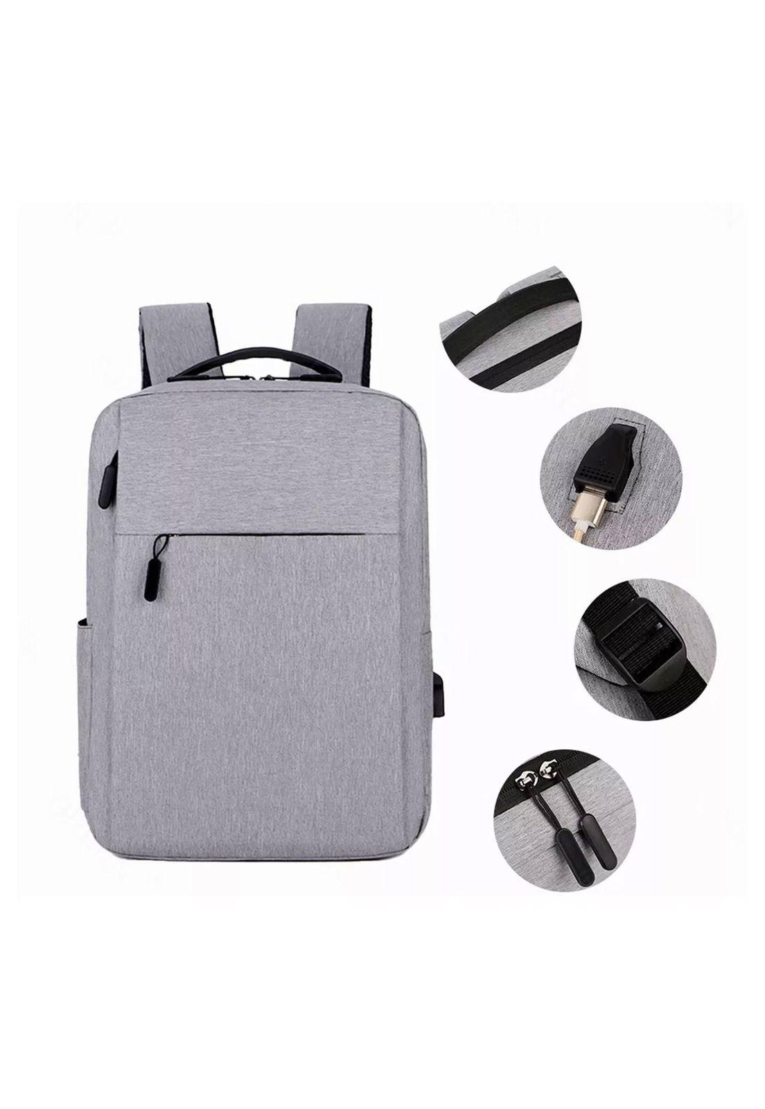 Mochila Notebook Impermeable Puerto USB 20-35 LT Gris-3