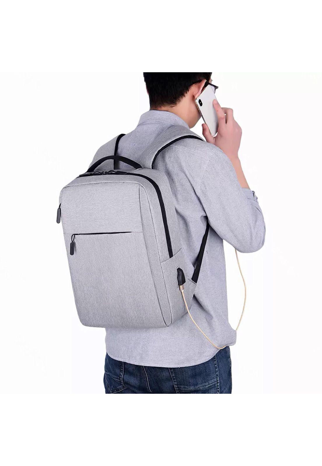 Mochila Notebook Impermeable Puerto USB 20-35 LT Gris-4