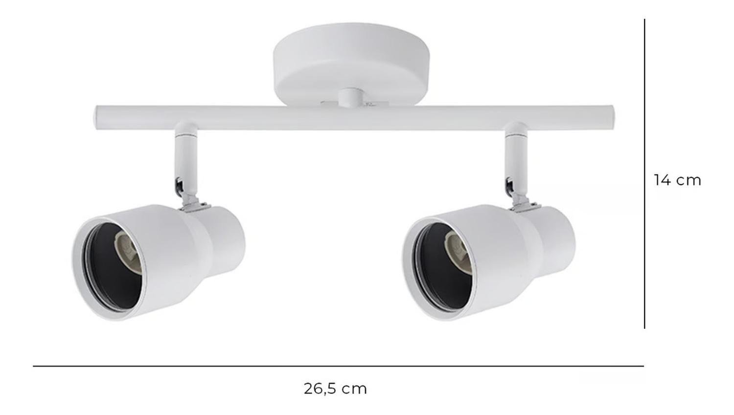 Lámpara Techo Doble Dirigible Porta Gu10 220V - 240V Blanco-3