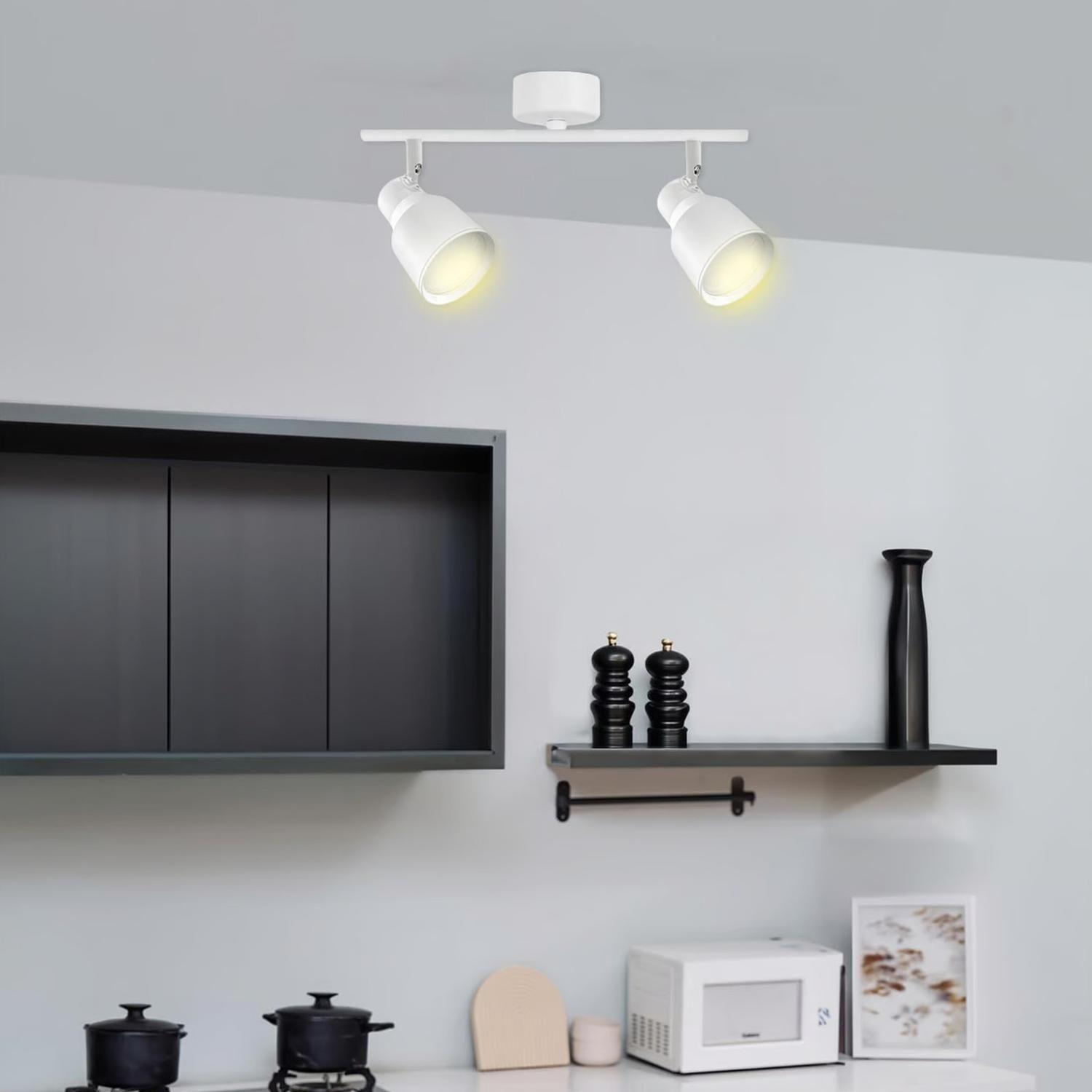 Lámpara Techo Doble Dirigible Porta Gu10 220V - 240V Blanco-4