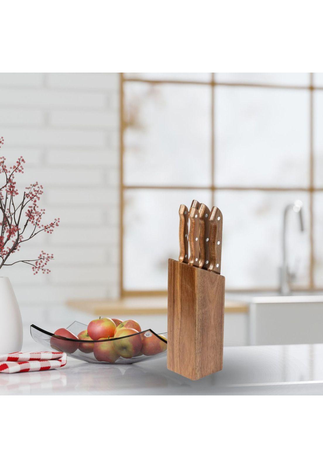 Set 5 Cuchillos Acero Inoxidable Madera Wheeler-4