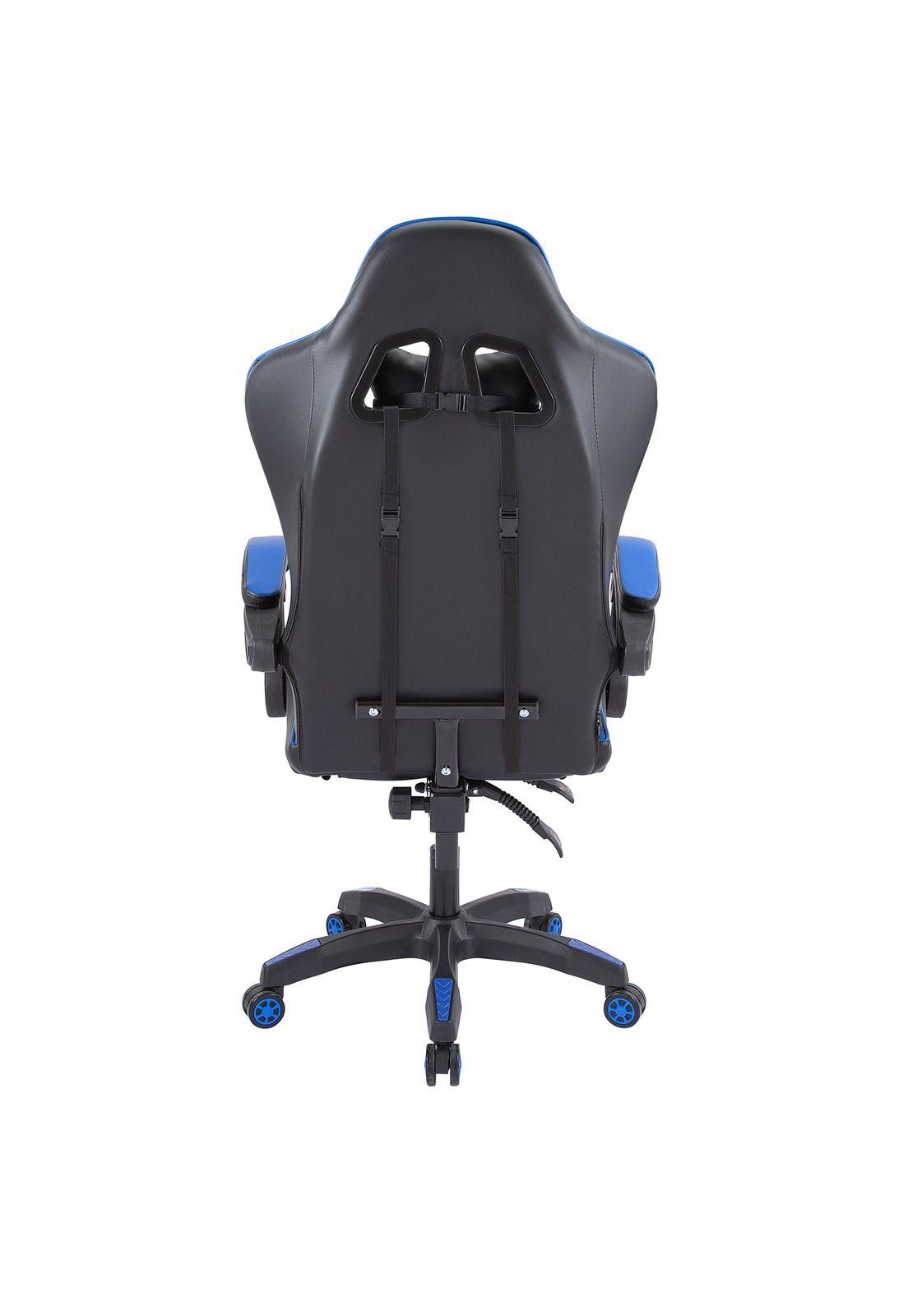 Silla Gamer Oficina Ajustable Reclinable Azul-4