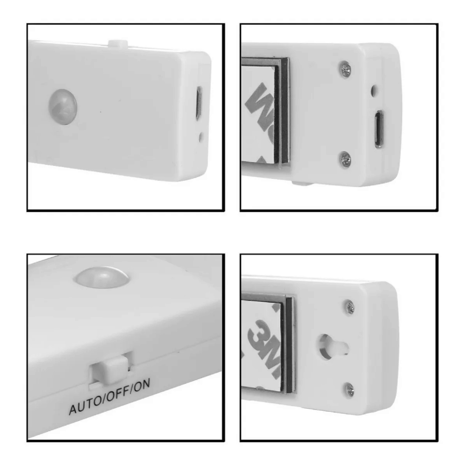 Luz Led Recargable Sensor Movimiento Exterior 1,2 Watt 15x3x1,4 CM Blanco-3