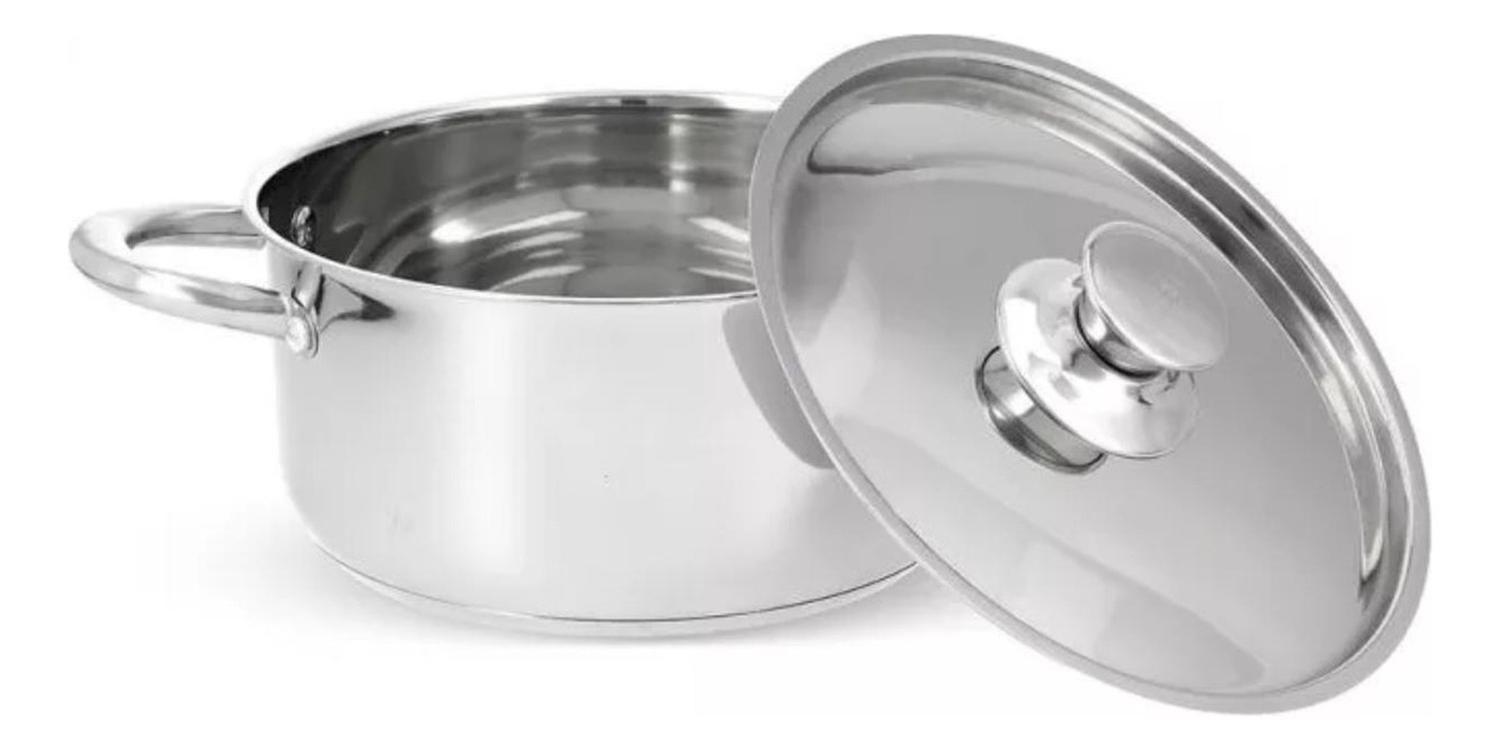 Juego Batería 6 Piezas Olla Cocina Acero Inoxidable Plateado-3