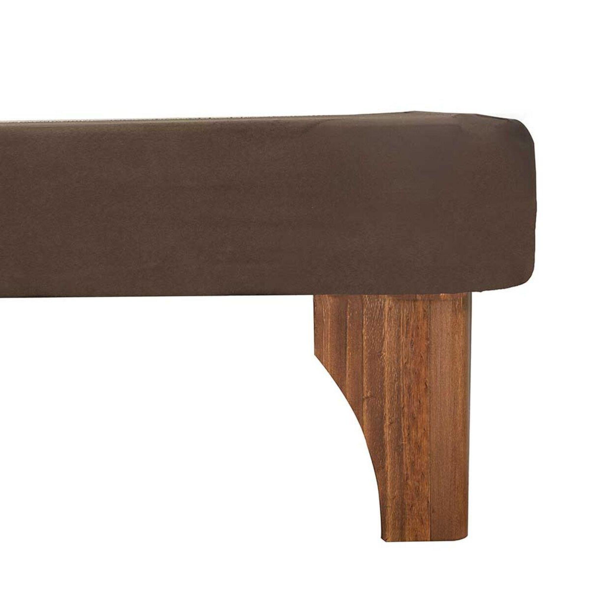 Base Dividida Cama Europea 2 Plazas 150x190 CM Chocolate Felpa-3