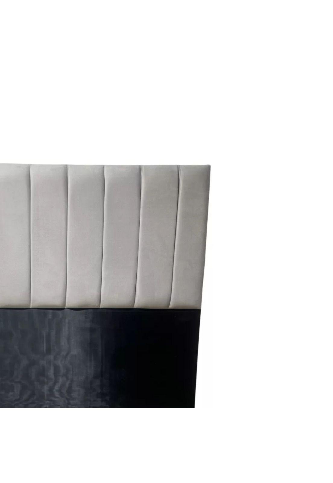 Respaldo 2 Plazas Piso Capitone Premium 150x140 CM Gris Claro Felpa Lineal-2