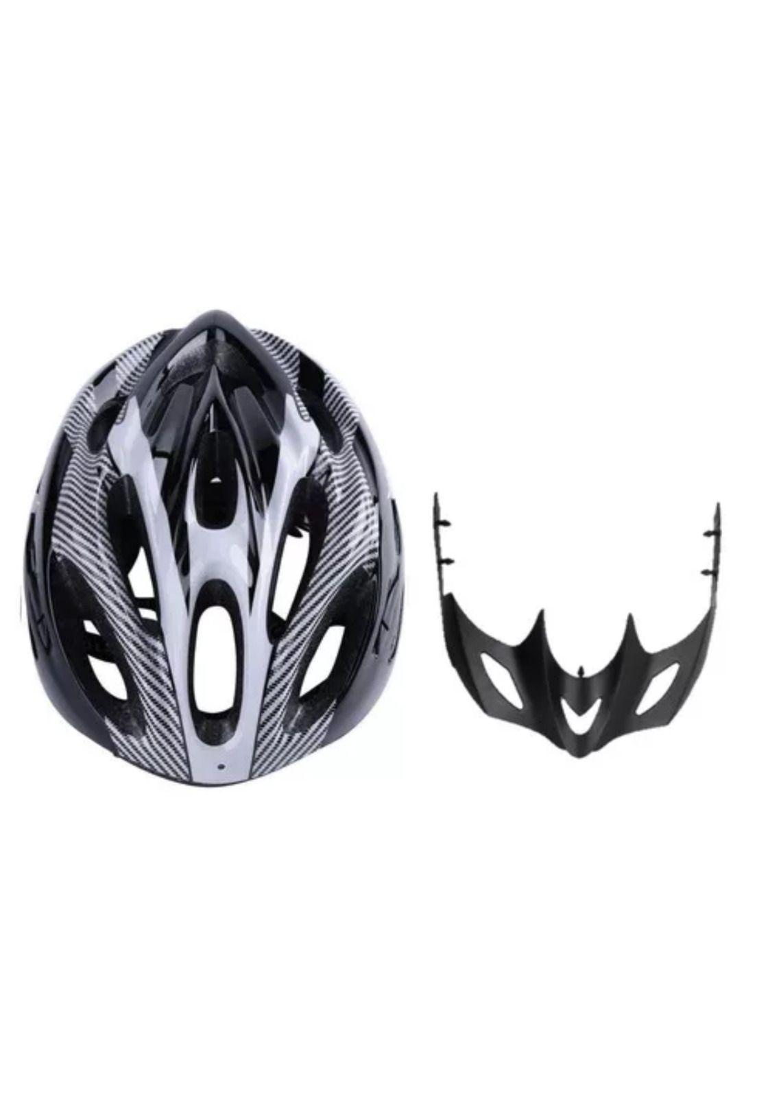 Casco Blanco Bicicleta Profesional Full Seguridad Luz-3