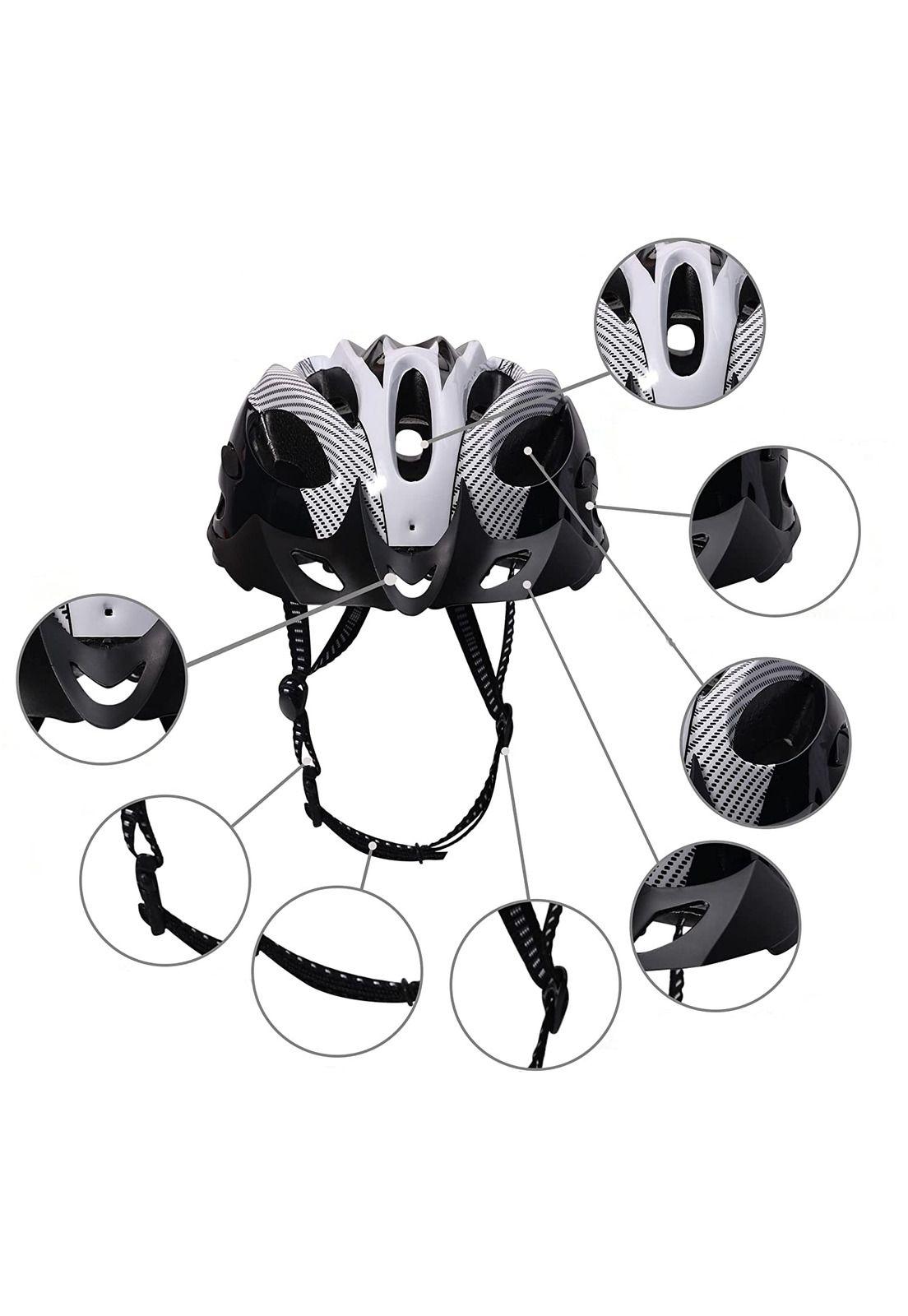 Casco Blanco Bicicleta Profesional Full Seguridad Luz-4