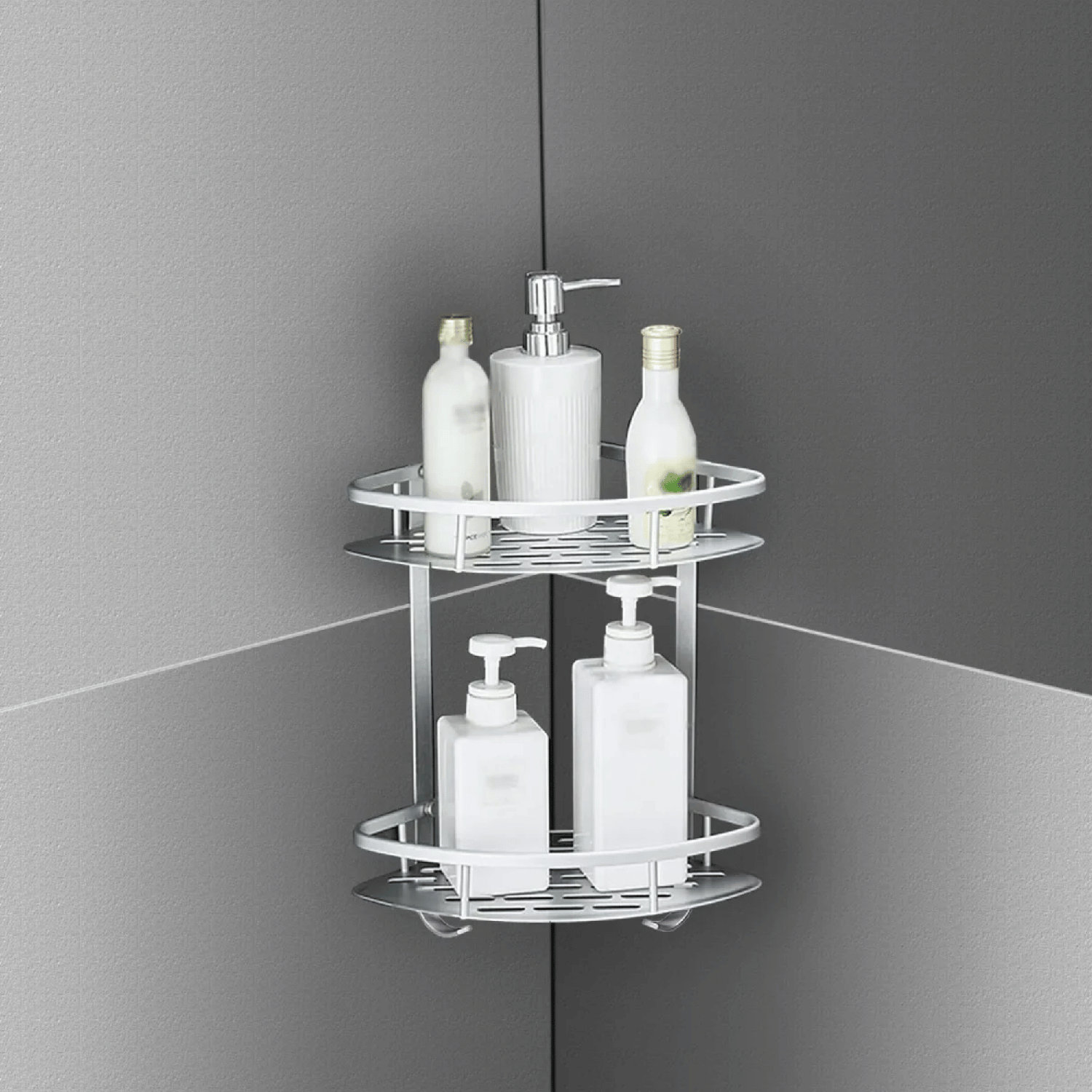 Organizador Ducha Esquinero 2 Niveles Multiuso 21,8x28x33,5 CM Metal-5