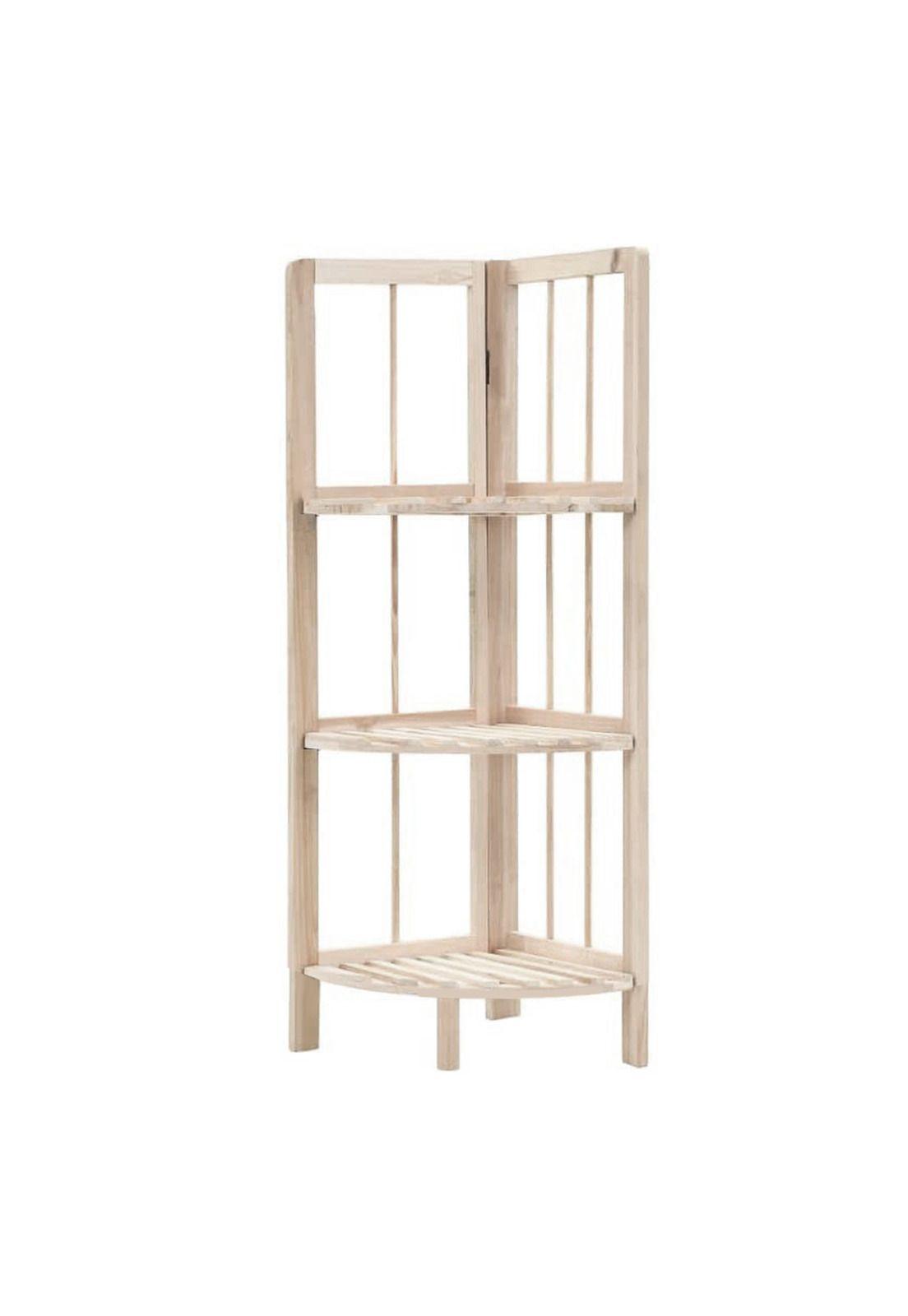Estante Organizador Esquinero Madera 3 Niveles 85x28x26 CM Café Claro-0