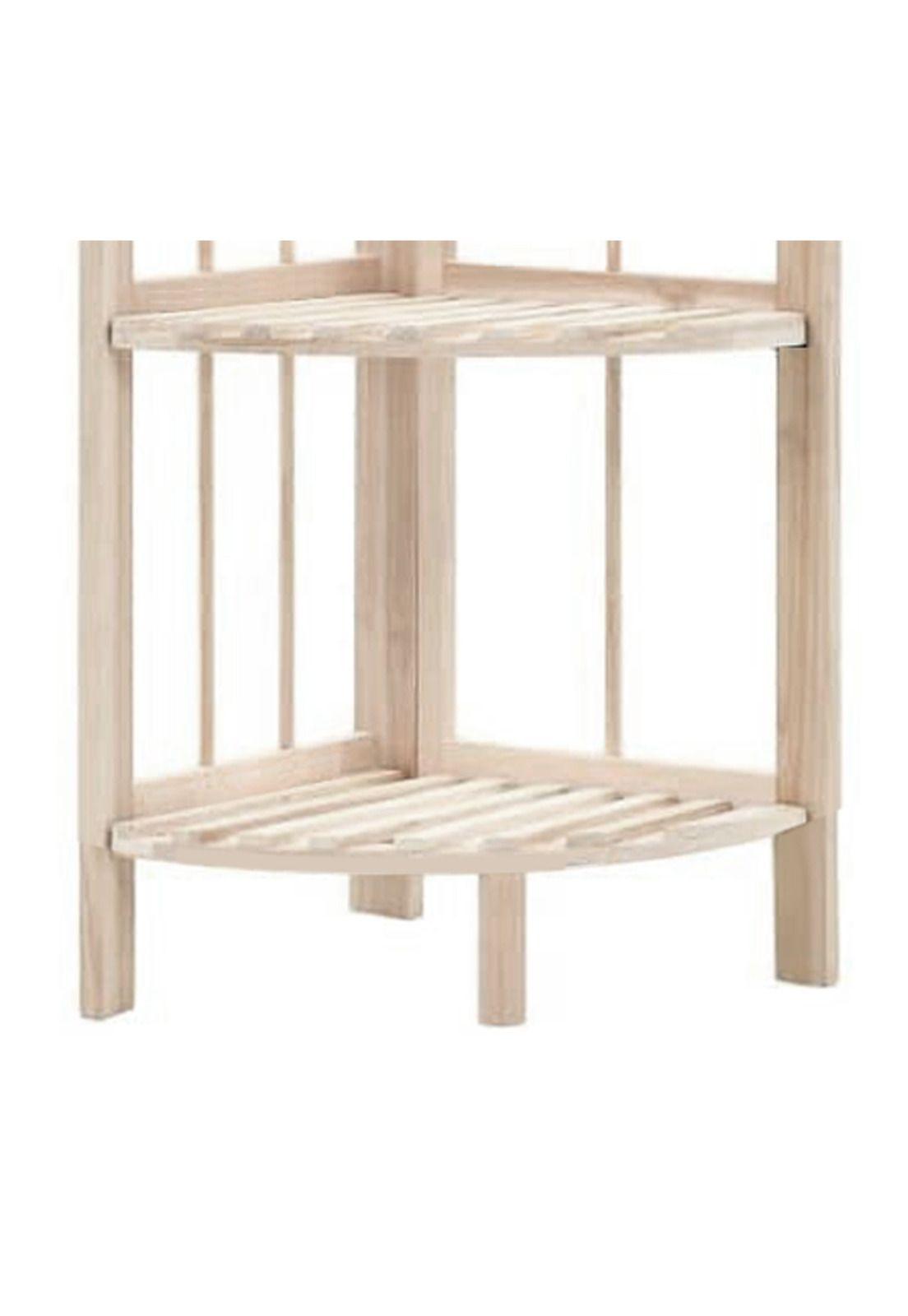 Estante Organizador Esquinero Madera 3 Niveles 85x28x26 CM Café Claro-3