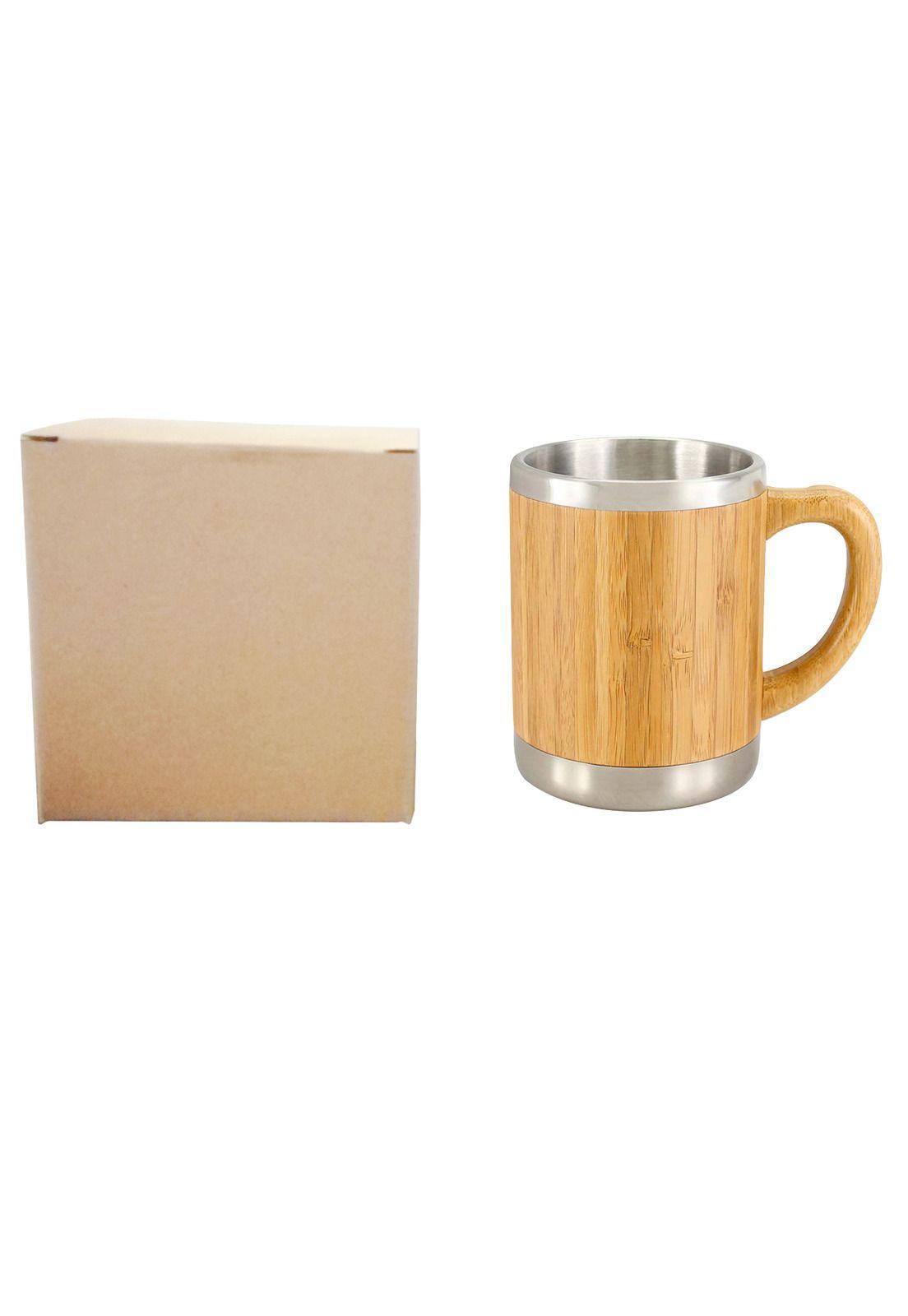 MUG Taza Madera Bambú Asa Ecológico 350 CC-3