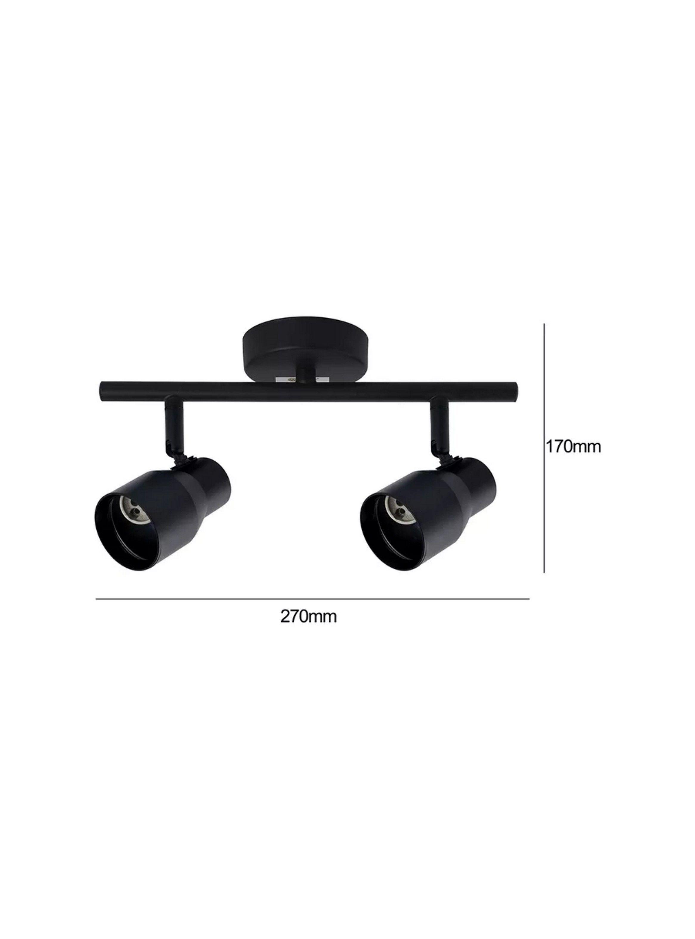 Lámpara Techo Doble Dirigible Porta Gu10 220V - 240V Negro-3