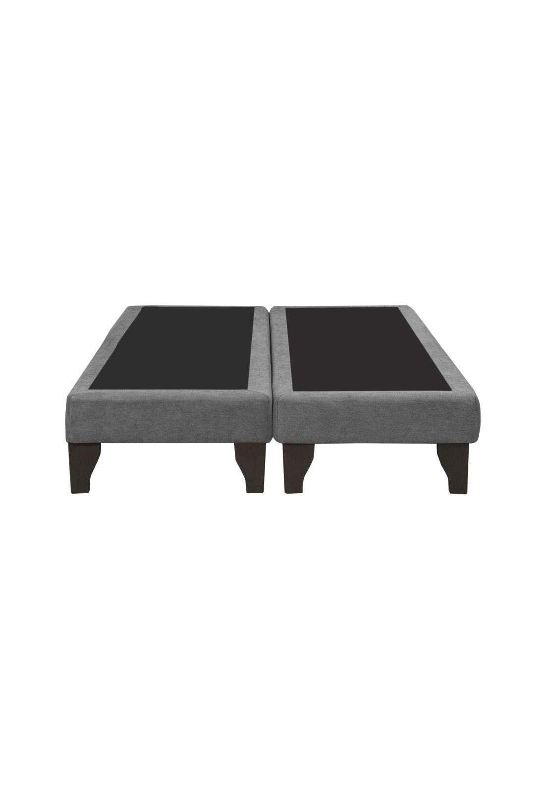 Base Dividida Cama Europea 2 Plazas 150x190 CM Gris Claro Felpa-1