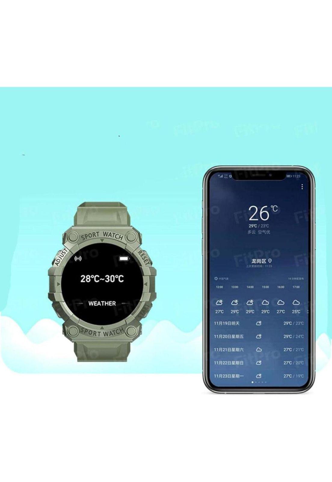 Reloj Smart Band Carga USB Deportivo Verde-3