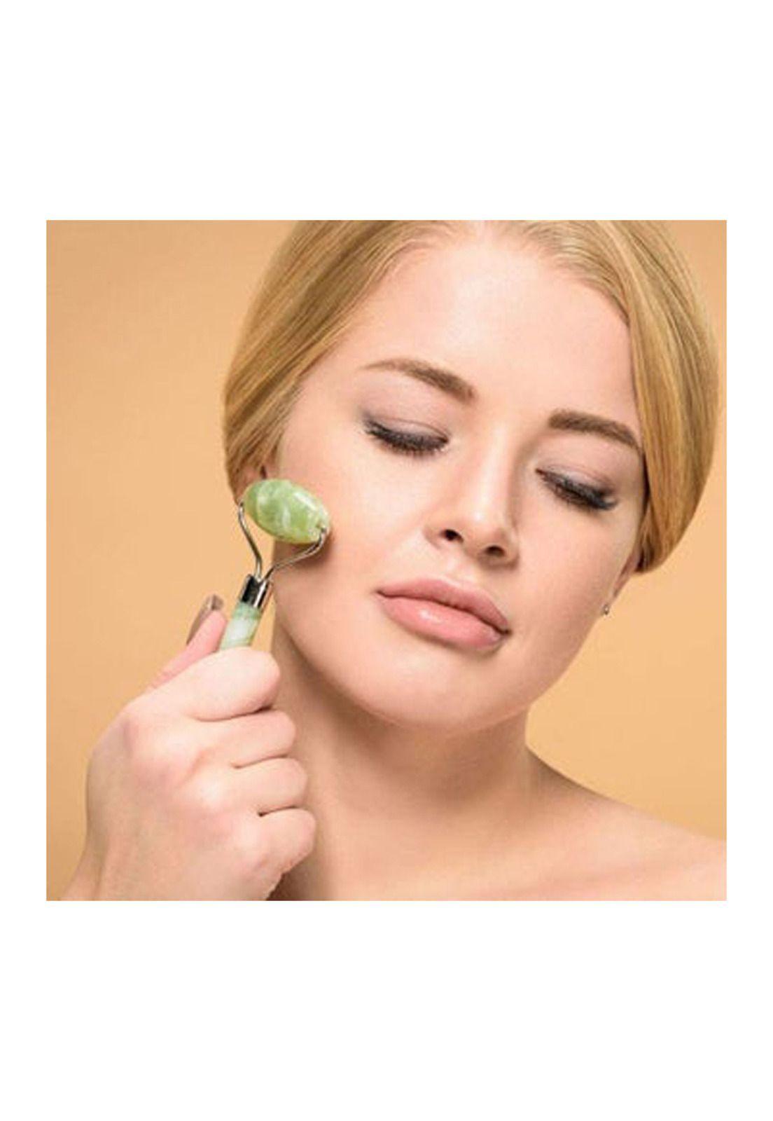 Rodillo Masajeador Facial Piedra Jade 100% Natural-5