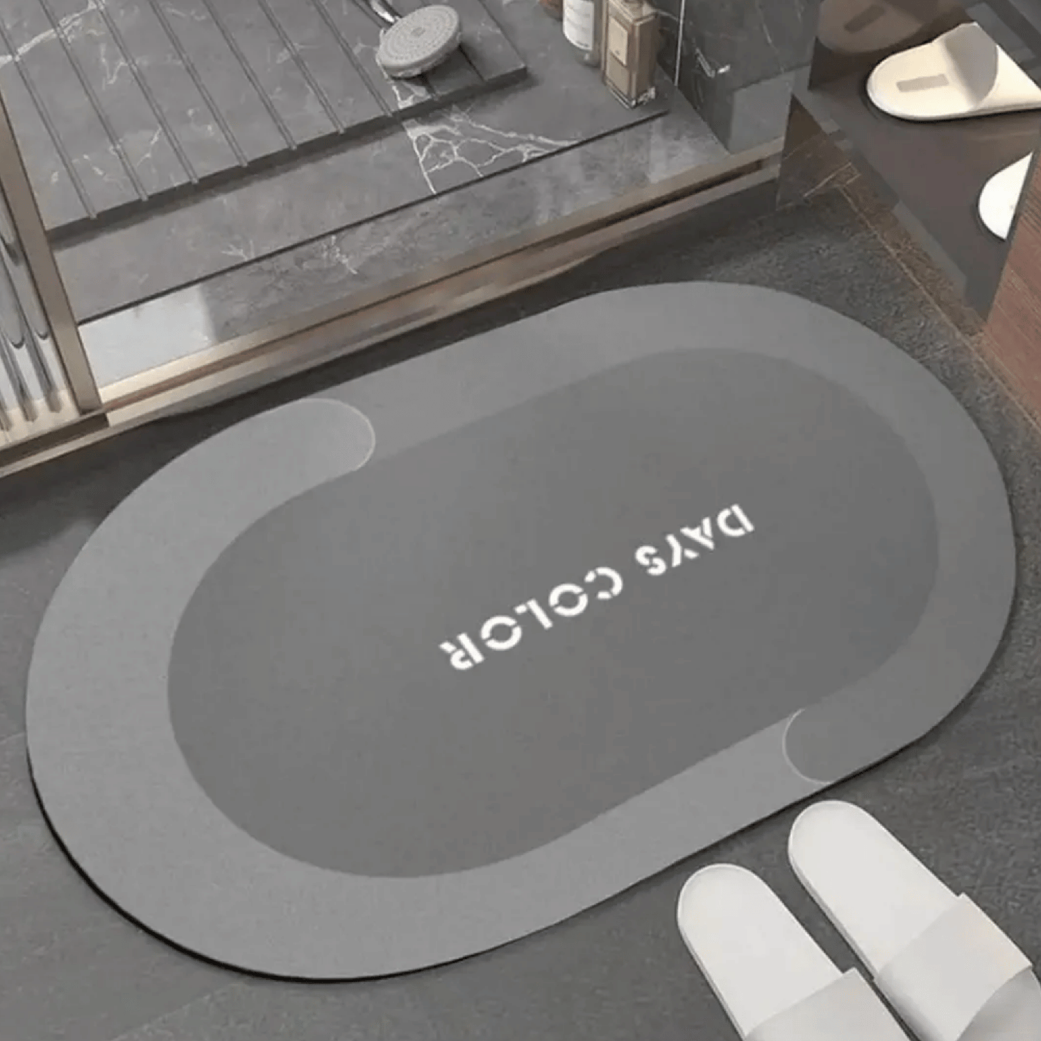 Tapete Alfombra Antideslizante Ultra Absorbente Baño 60x40x60 CM Gris-3