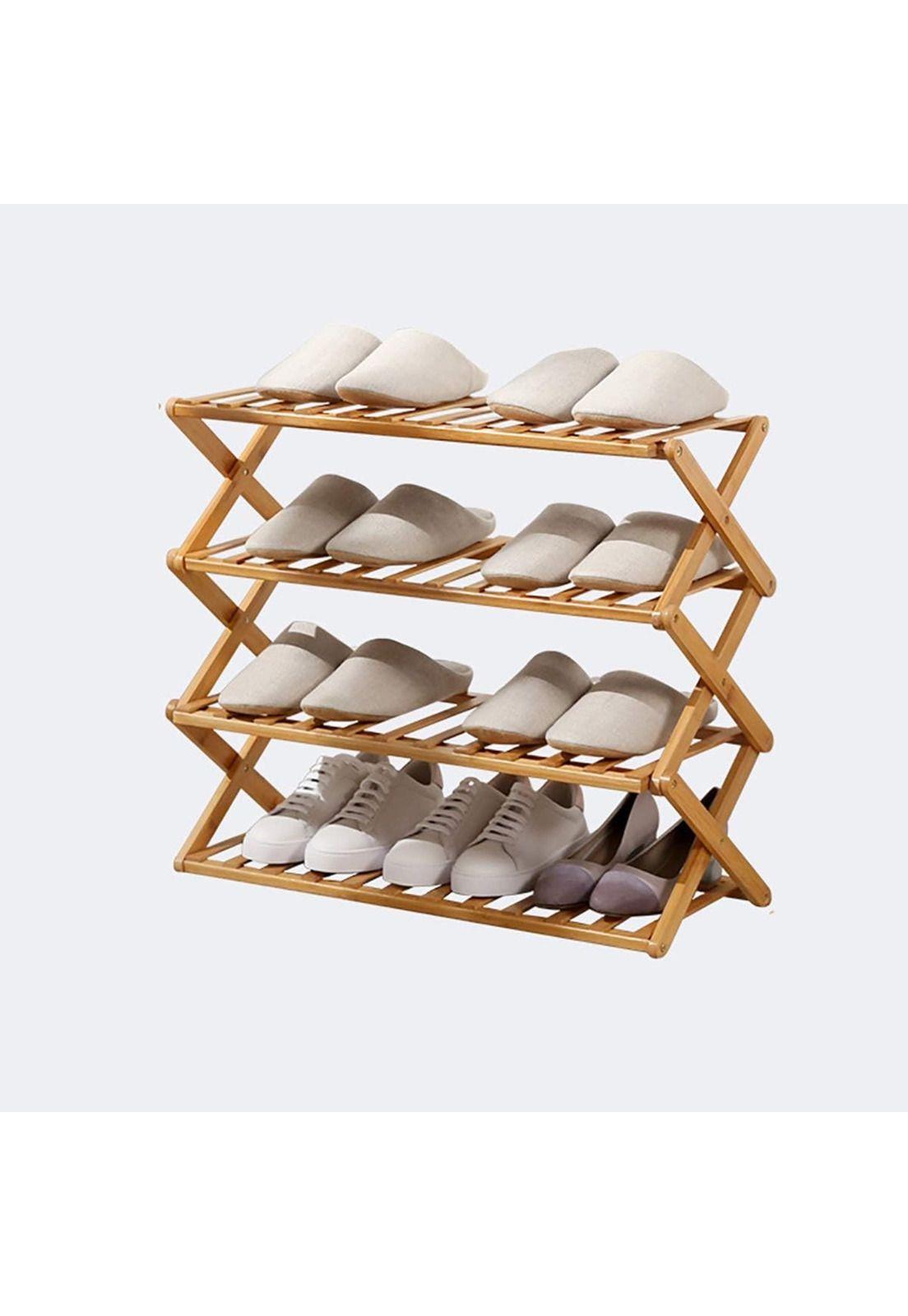 Zapatero Organizador Madera 4 Niveles 68x49x26 CM Café-2