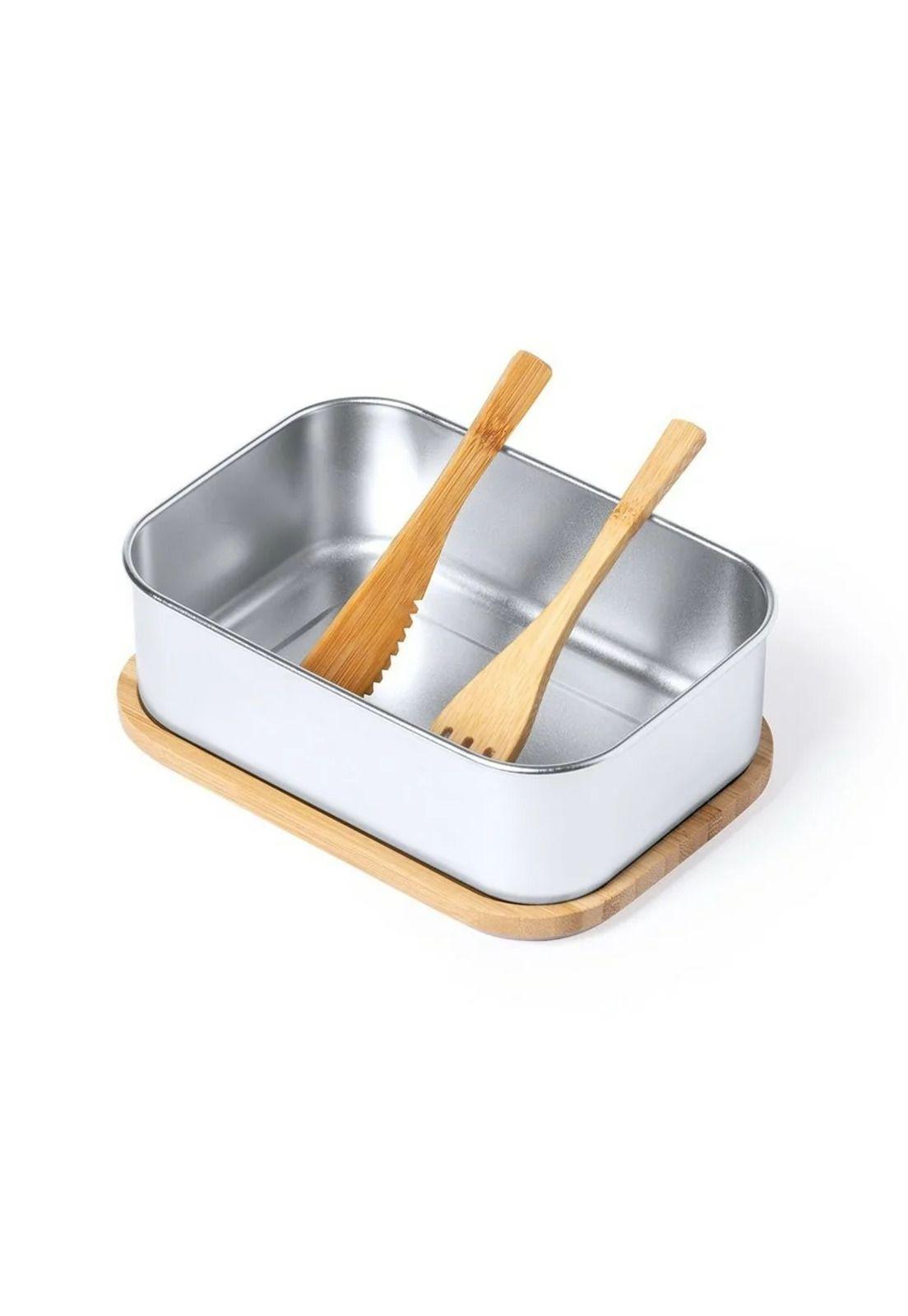 Contenedor Tupper Hermético Acero Cubiertos Bambú Sariul 600 ML-8